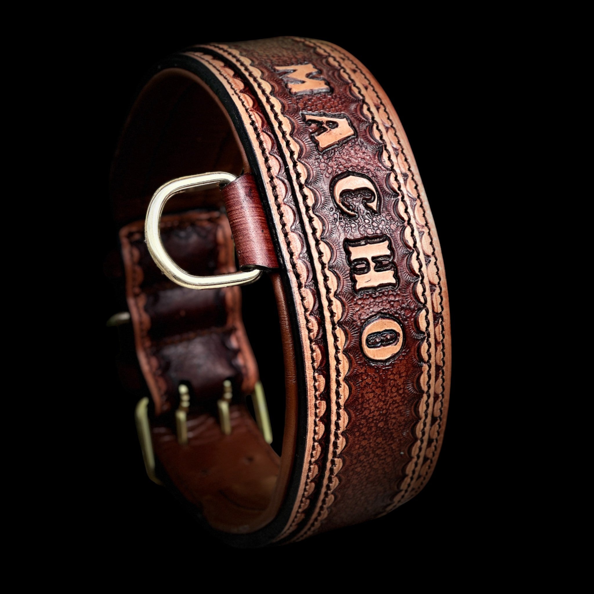 Handcrafted Buffalo Leather Dog Collar – Personalized Name Engraved, Strong & Stylish Collar for Cane Corso, Rottweiler, Doberman, Kangal, American Bully