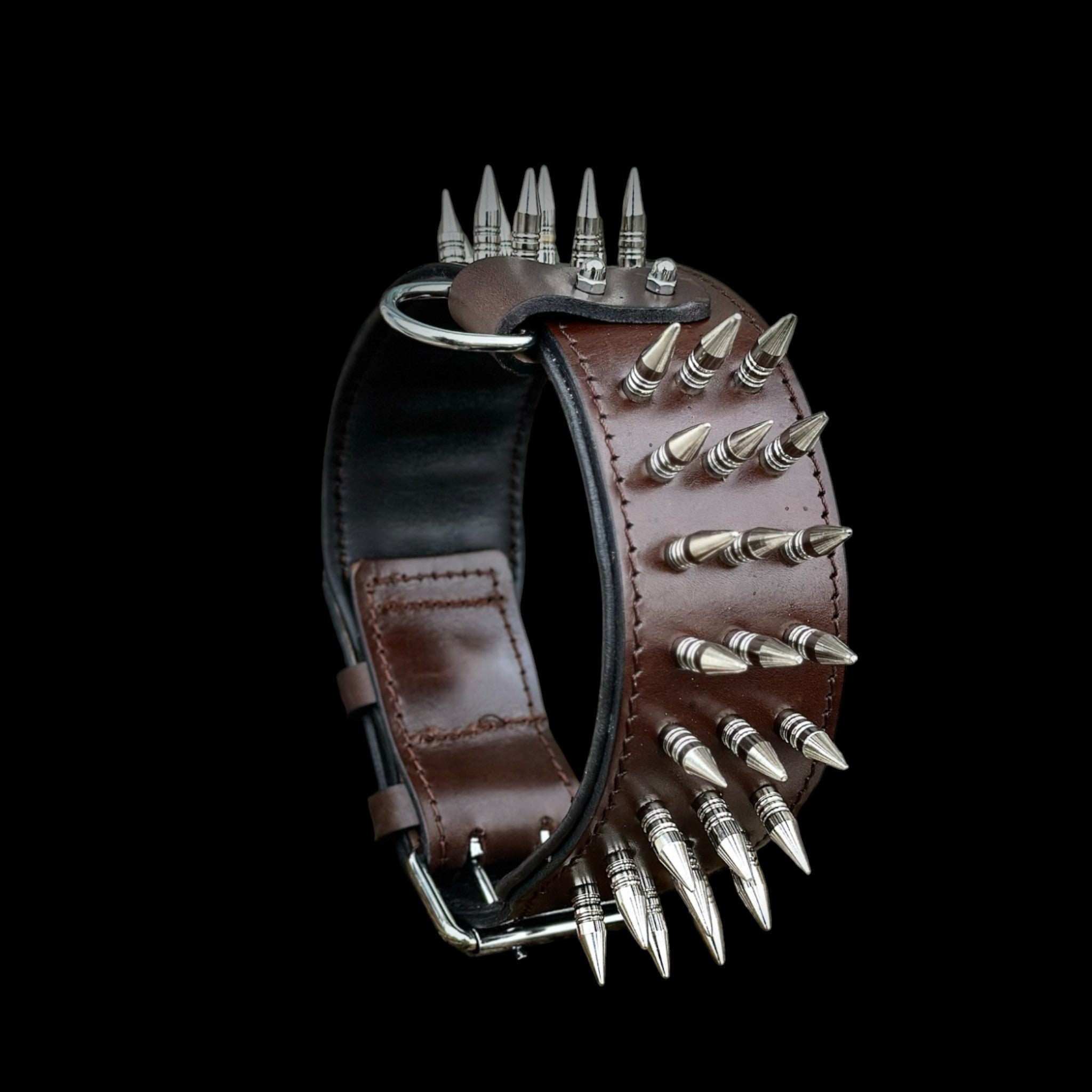 Handmade Spiked Dog Collar, Harness & Leash Set – Buffalo Leather for Large Breeds
