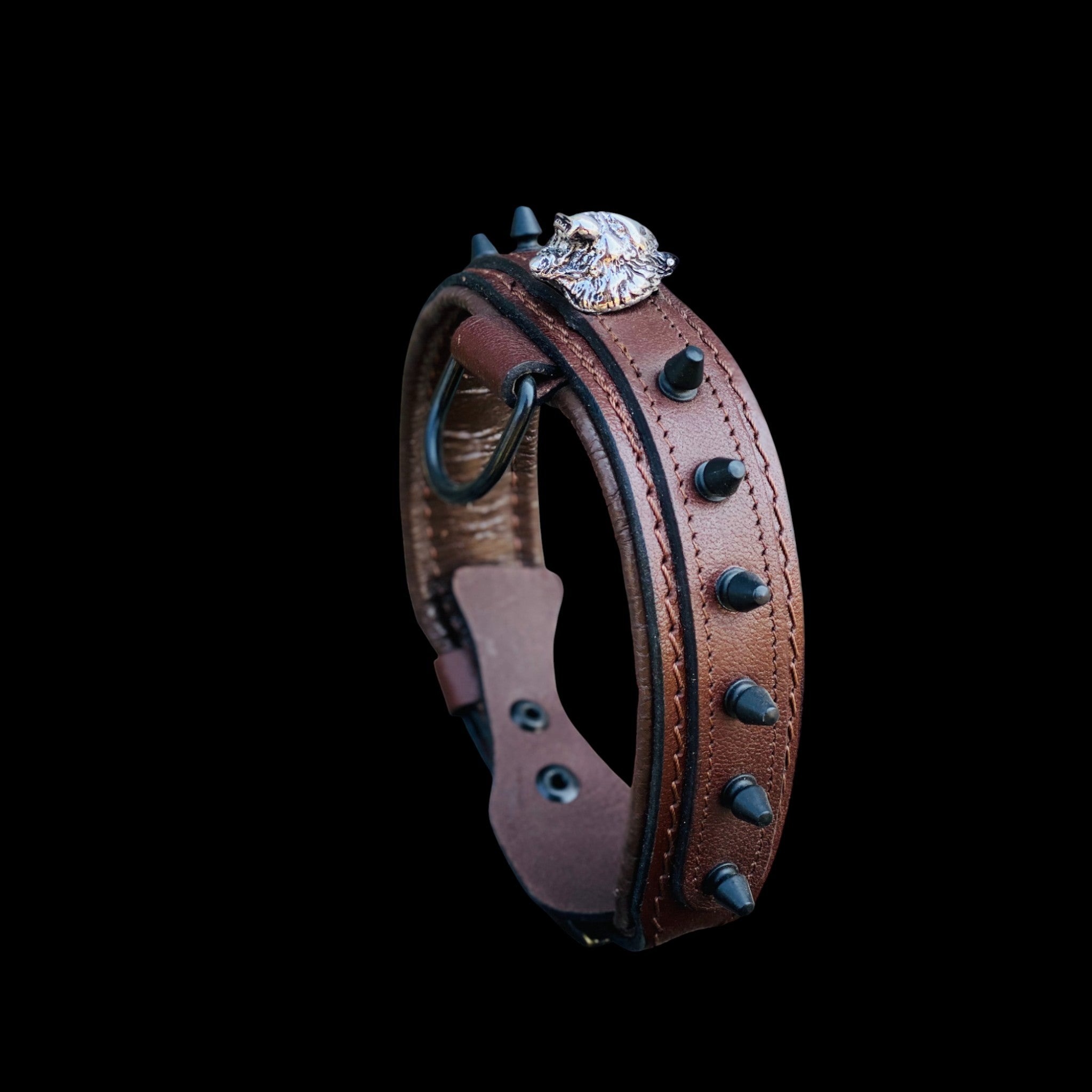 Handmade Wide Brown Dog Collar
