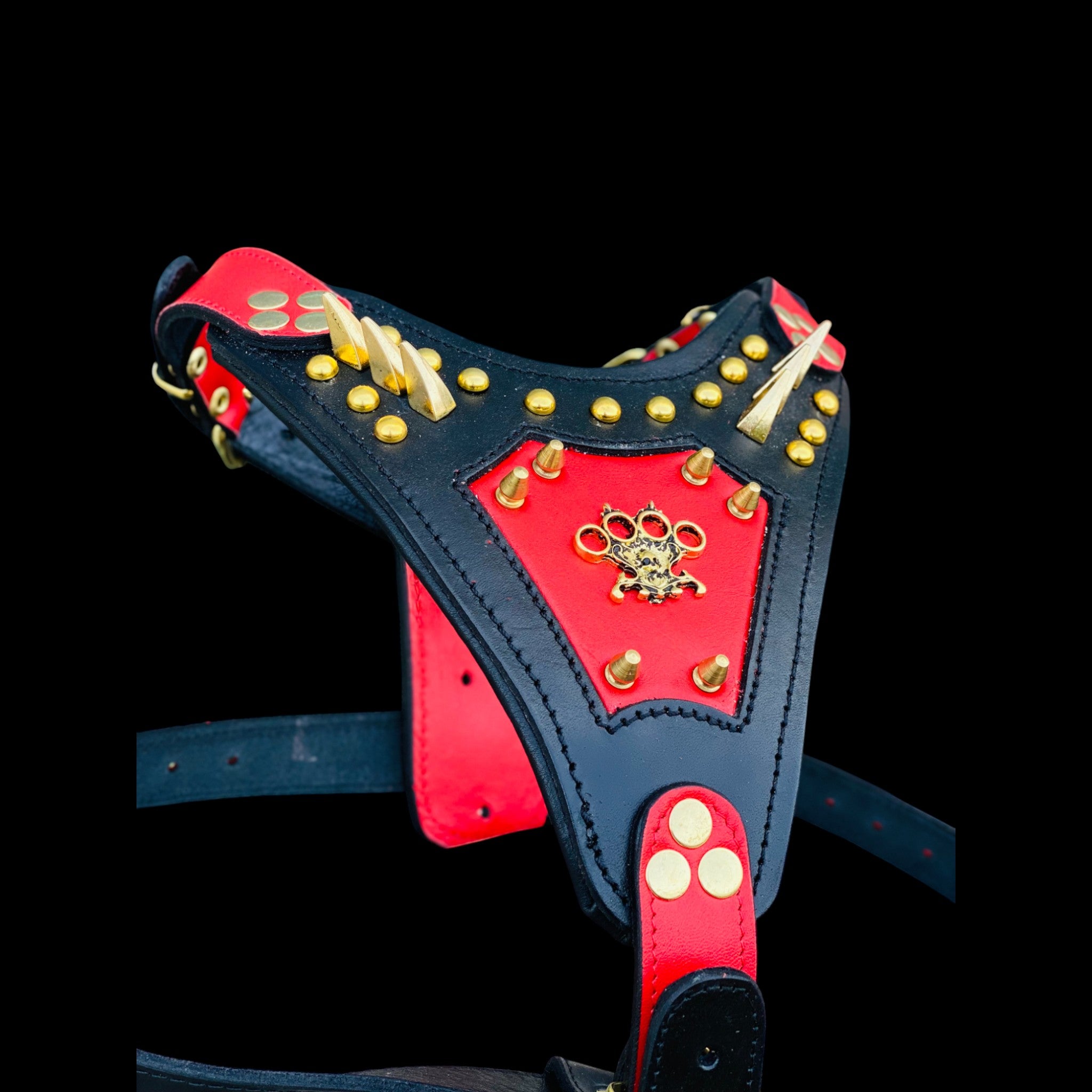 Luxury buffalo leather harness for American Bully