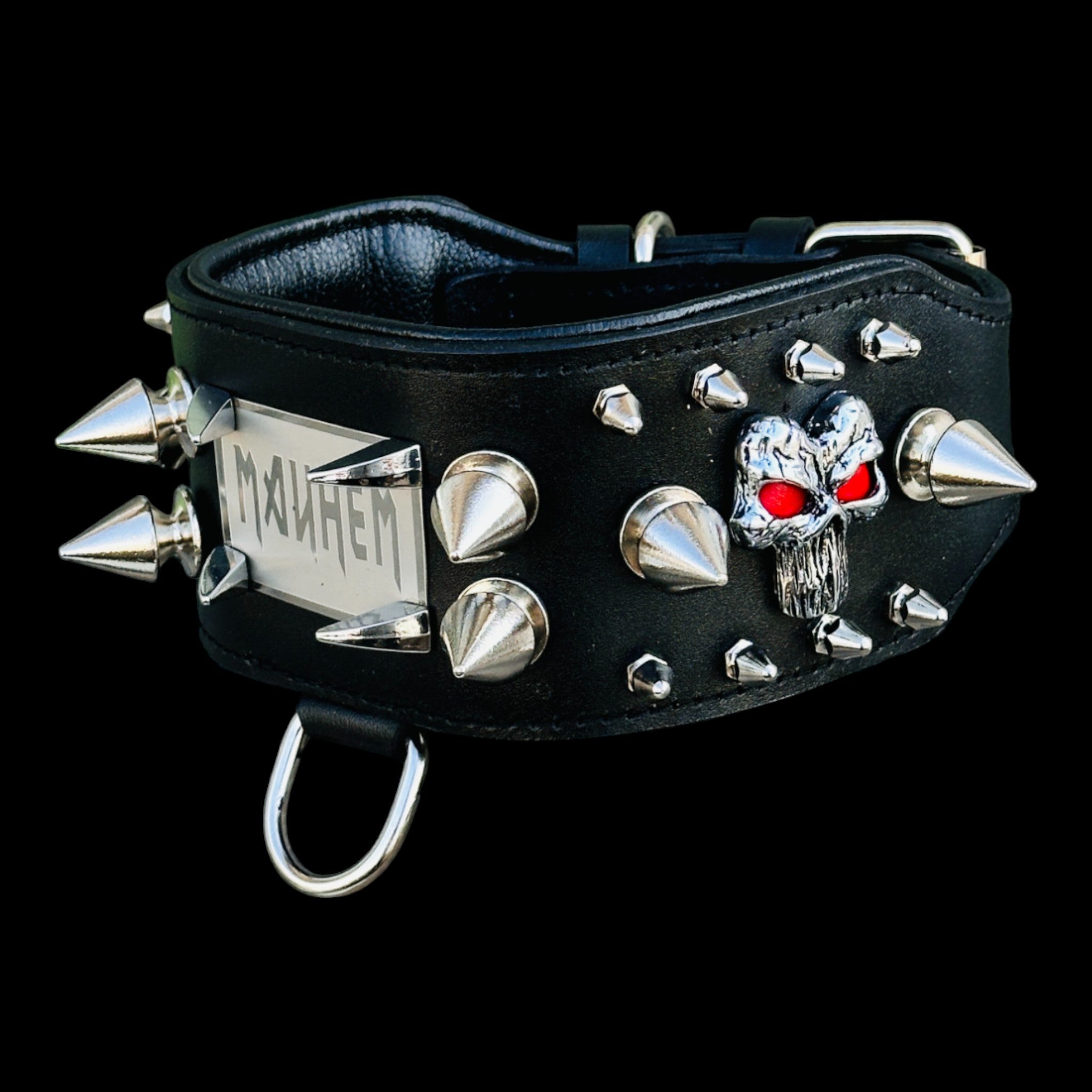 Custom engraved dog collar with 304-grade steel hardware