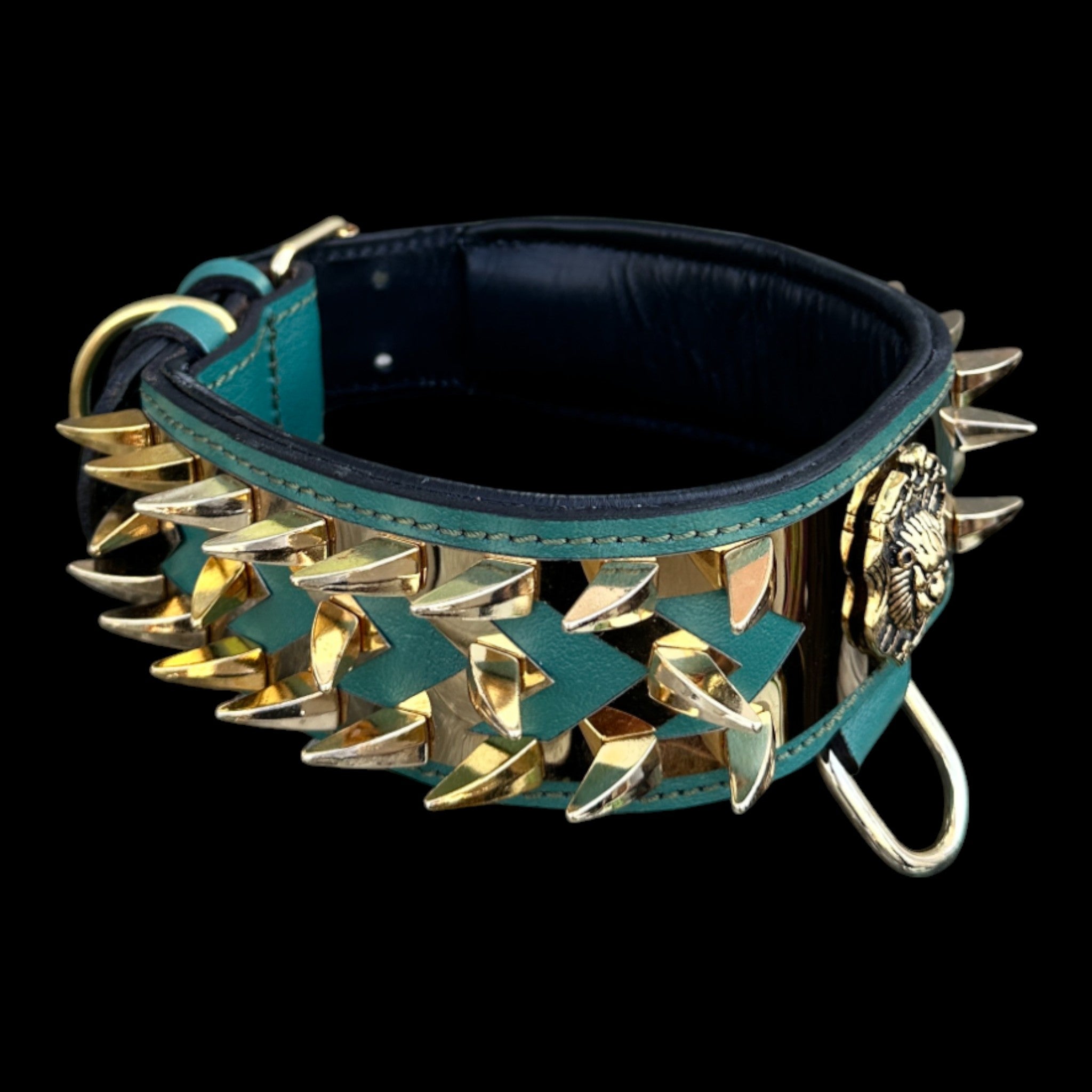 2.36 inch wide gold-plated stainless-steel dog collar UPS delivery