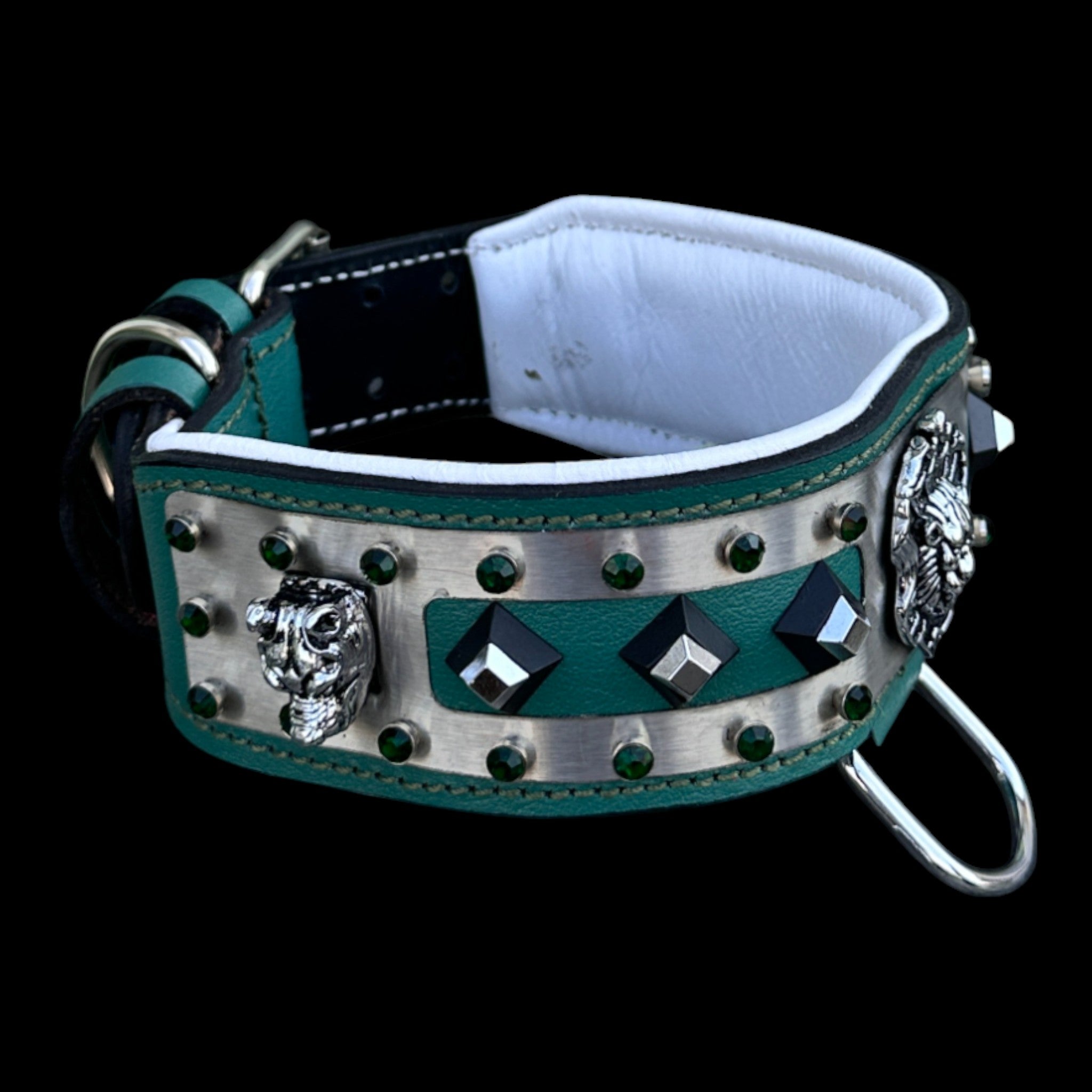 2.36 inch wide green dog collar UPS Express 2–3 day delivery