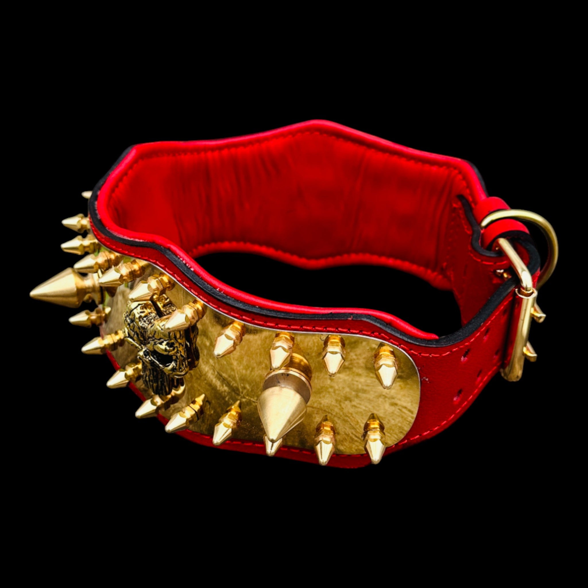 Punisher logo leather collar for Cane Corso