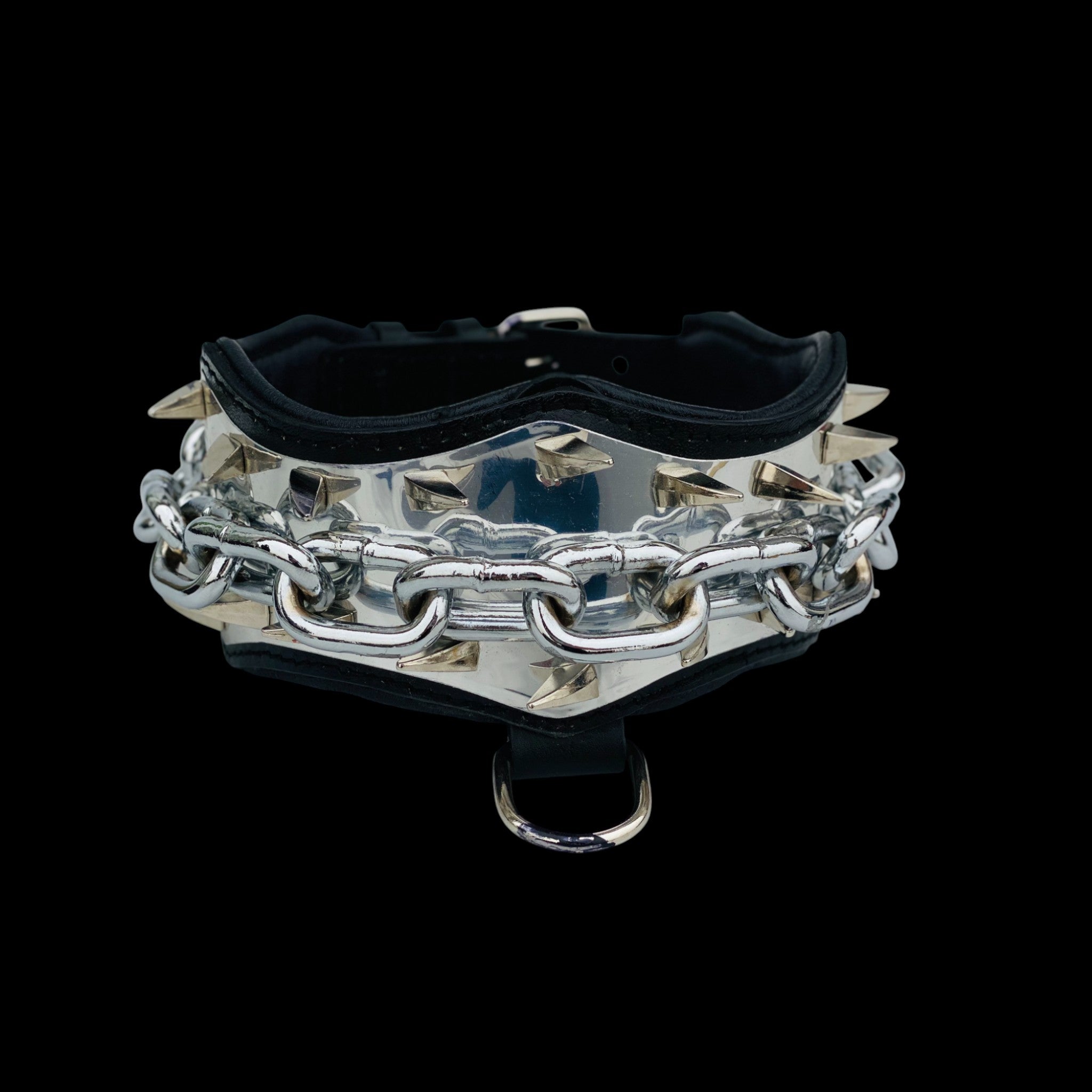 Tactical buffalo leather collar for Cane Corso and Rottweiler