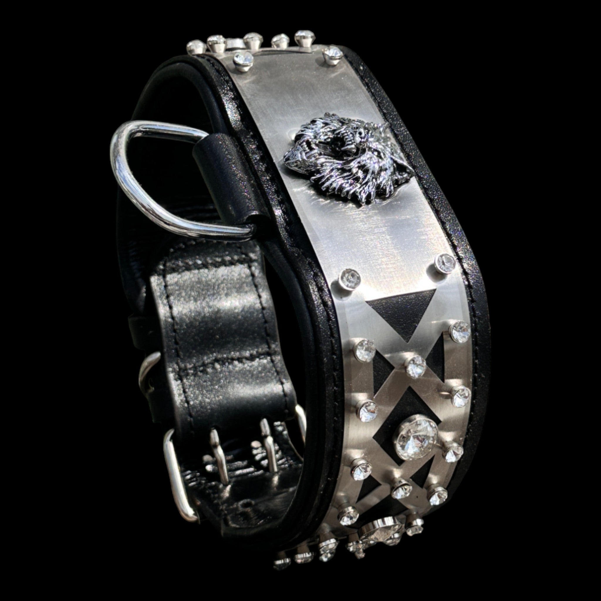 Elegant handcrafted dog collar for American Bully and Rottweiler