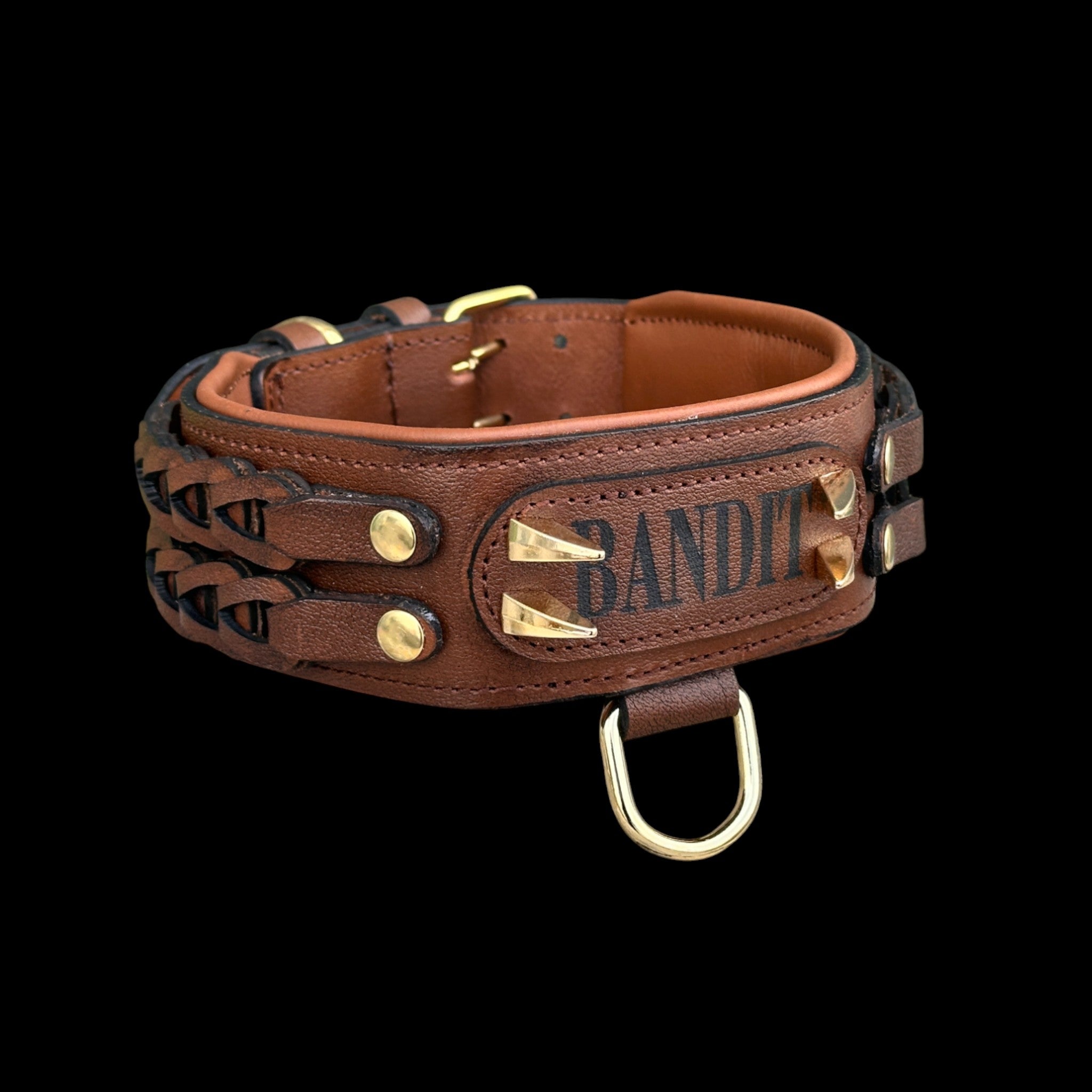 Handcrafted Leather Dog Collar & Leash Set – Personalized Name, Hand Braided Buffalo Leather for Cane Corso, Rottweiler, Doberman, Kangal, American Bully