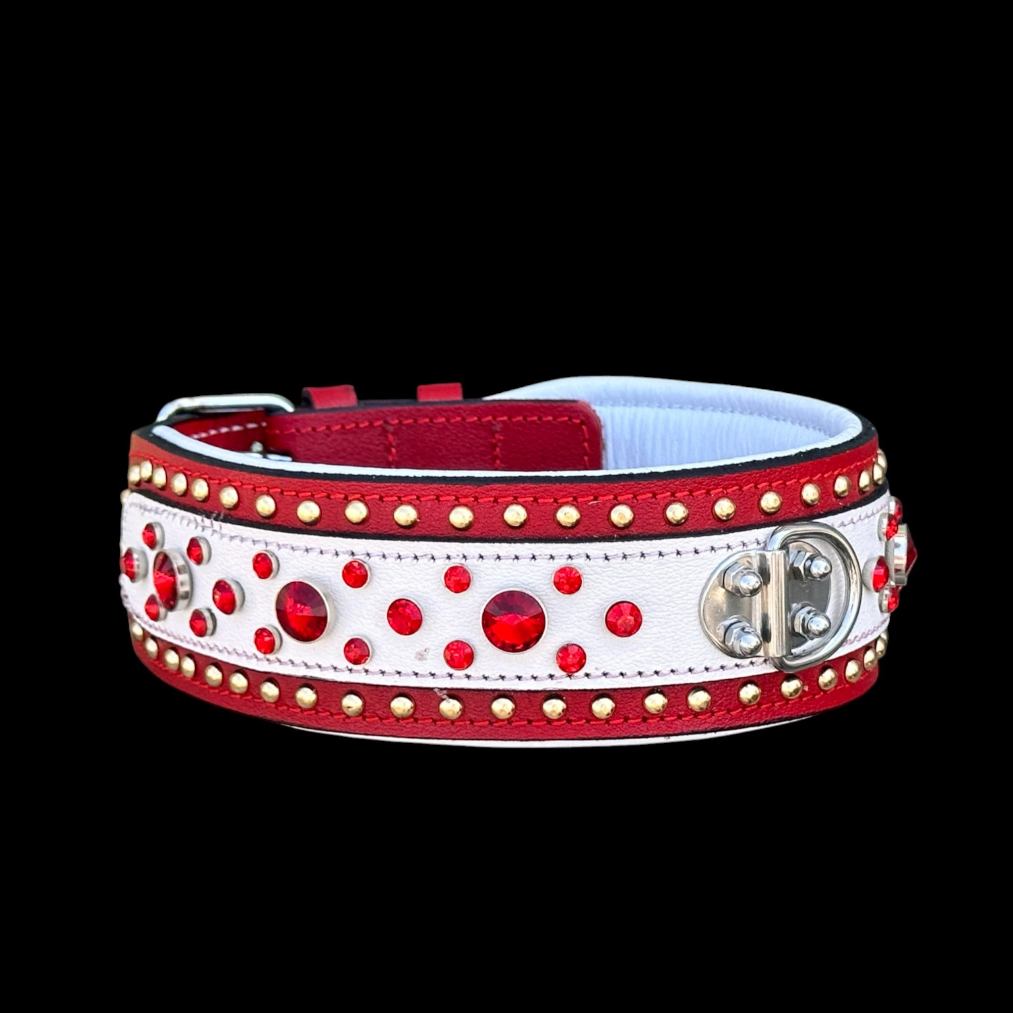 Handmade  Red & White cristal studss