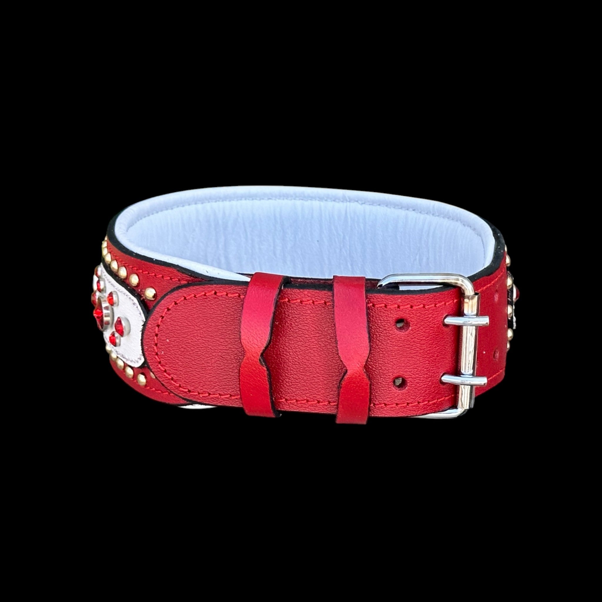 Handmade  Red & White cristal studss