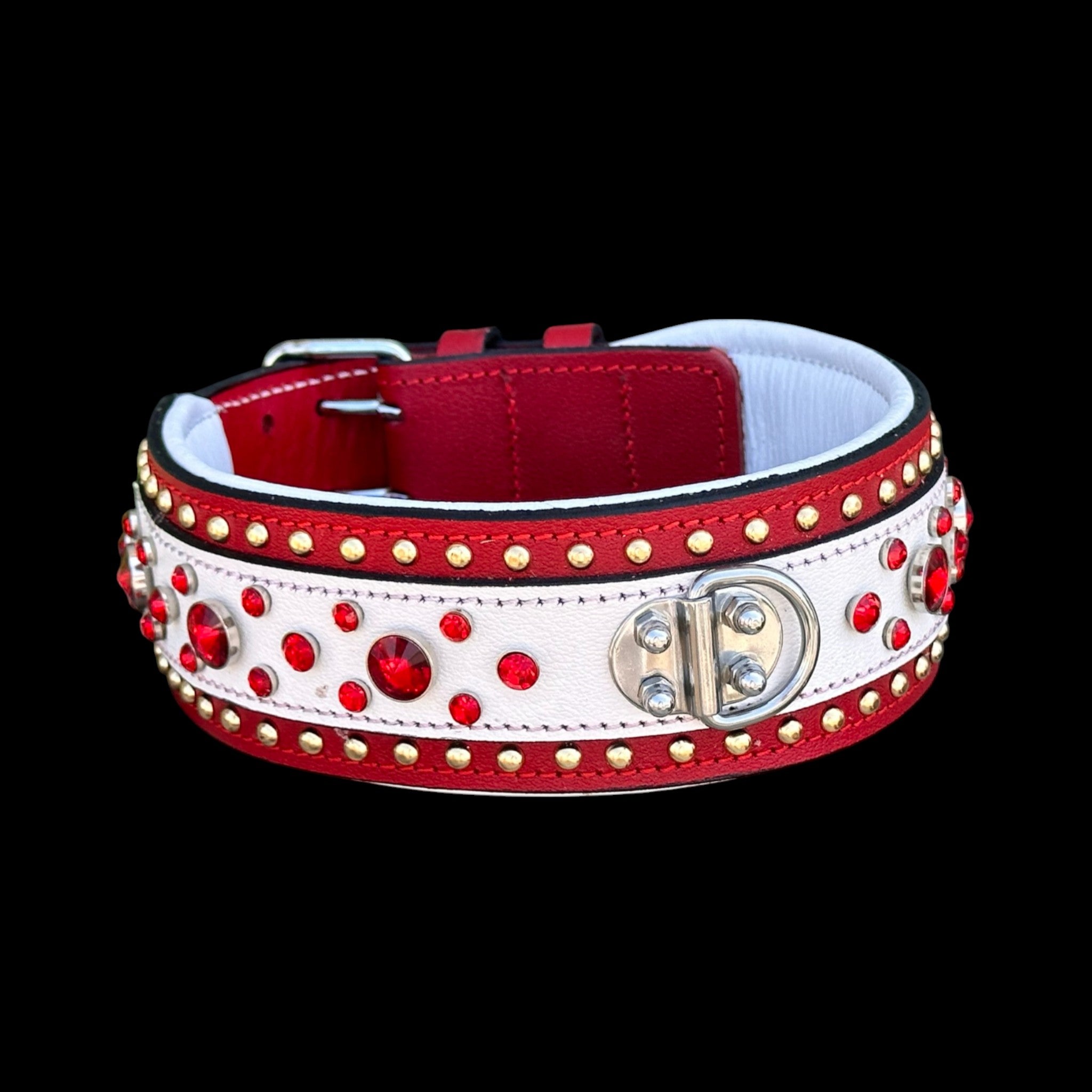 Handmade  Red & White cristal studss