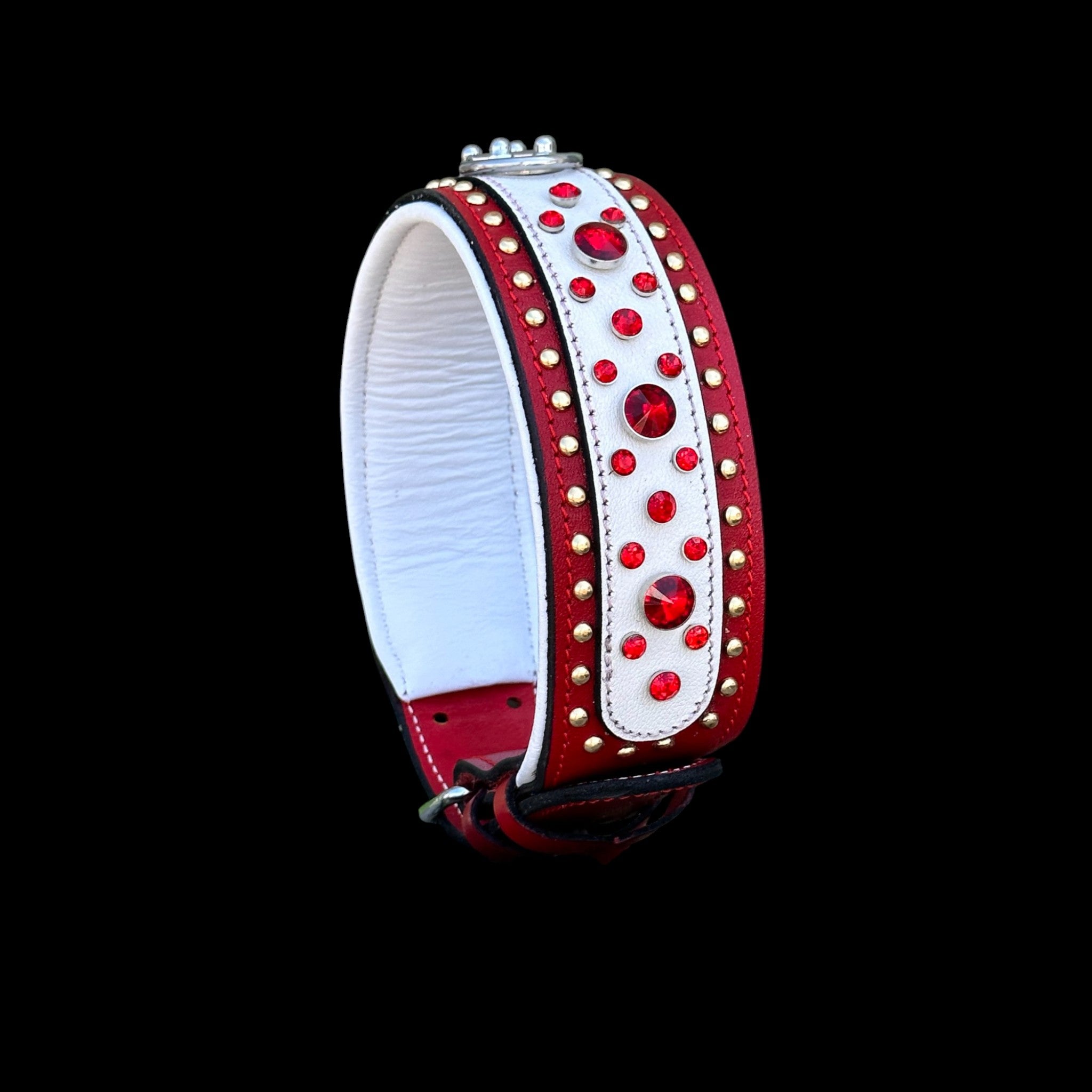 Handmade  Red & White cristal studss