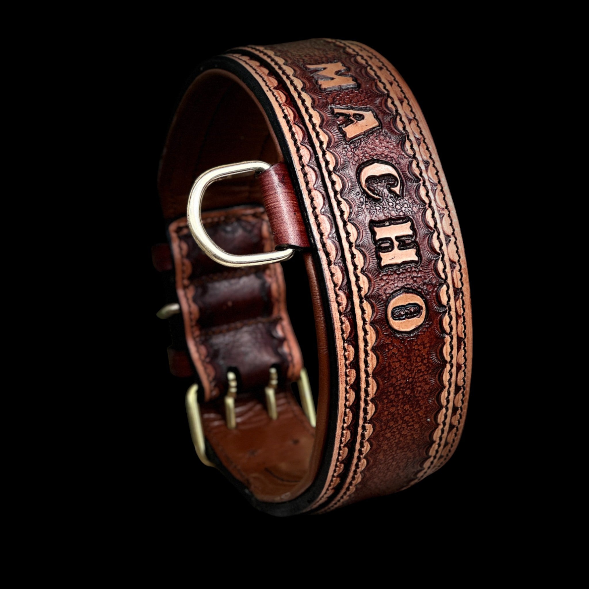 Handcrafted Buffalo Leather Dog Collar – Personalized Name Engraved, Strong & Stylish Collar for Cane Corso, Rottweiler, Doberman, Kangal, American Bully
