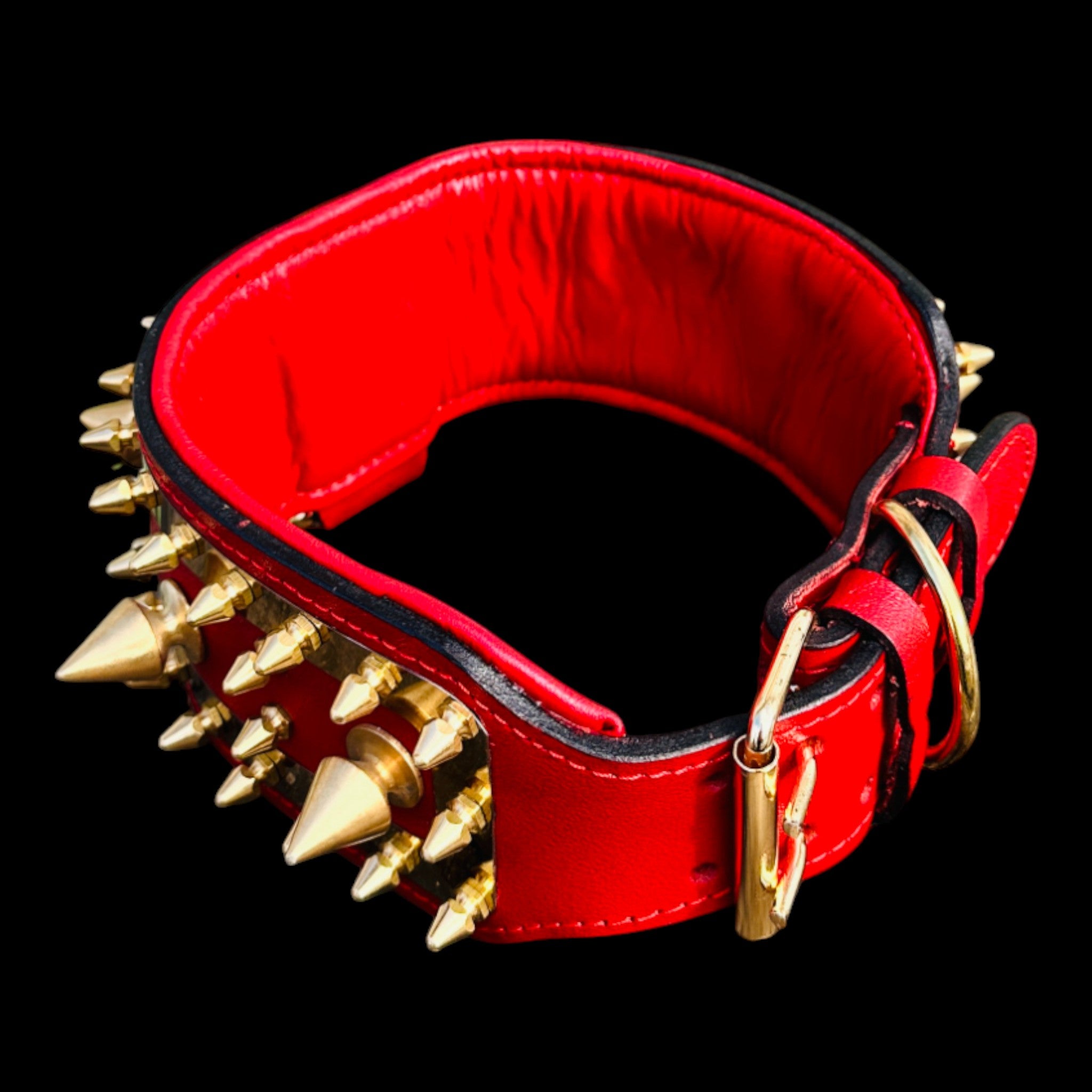 WarBringer™ Gold Edition – 3.15 inch Punisher Logo Buffalo Leather Dog Collar