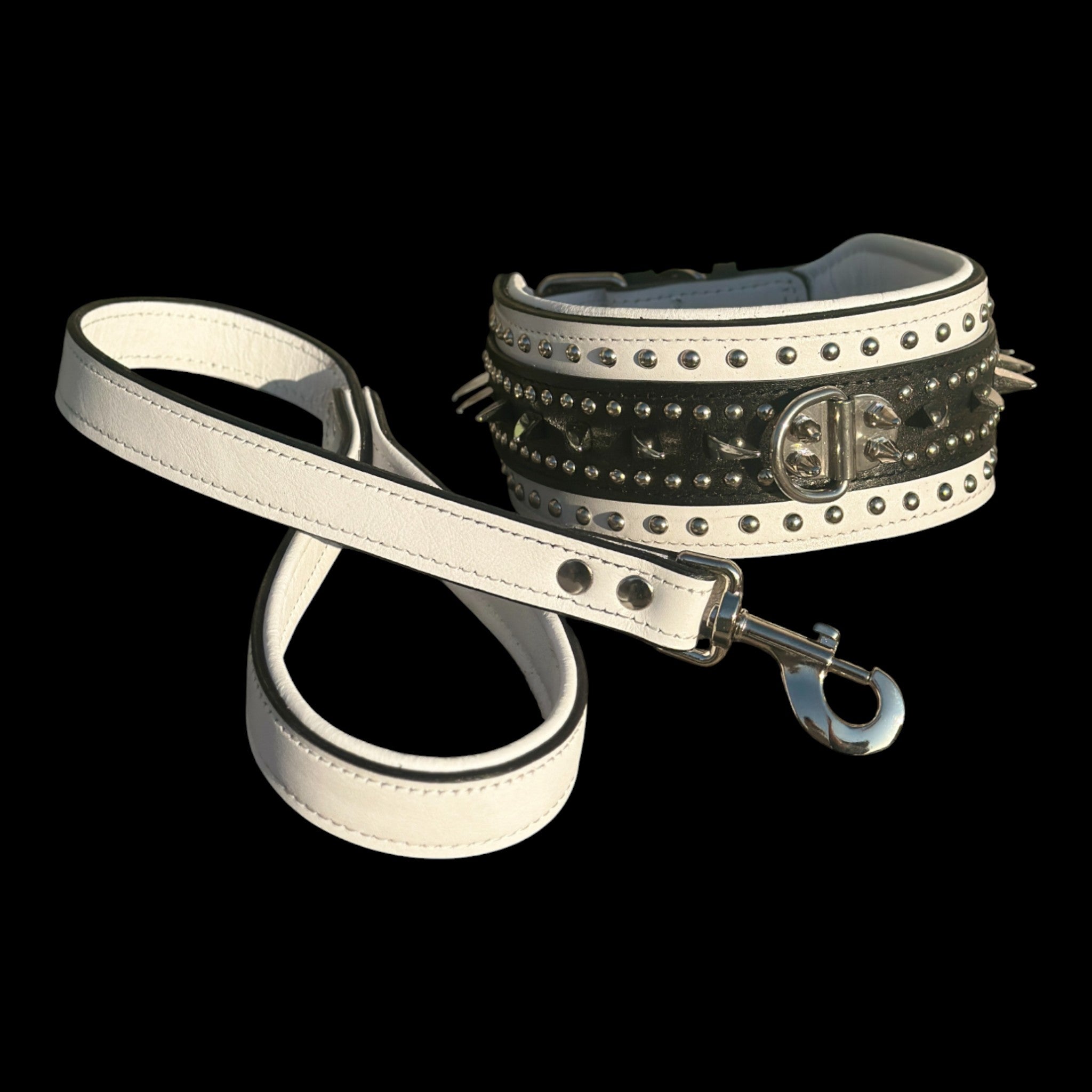 White-edge leather collar symbolizing elegance and power