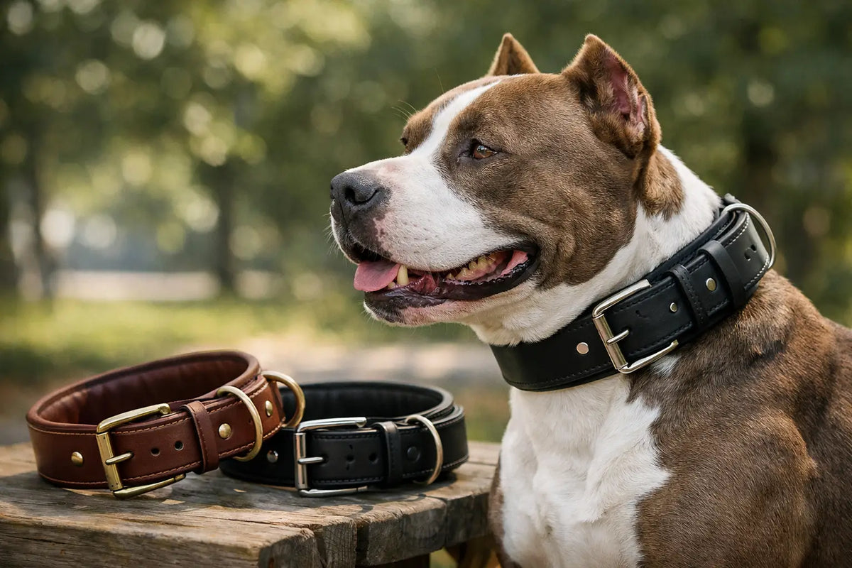 Wide Leather Collars for Pitbulls That Last