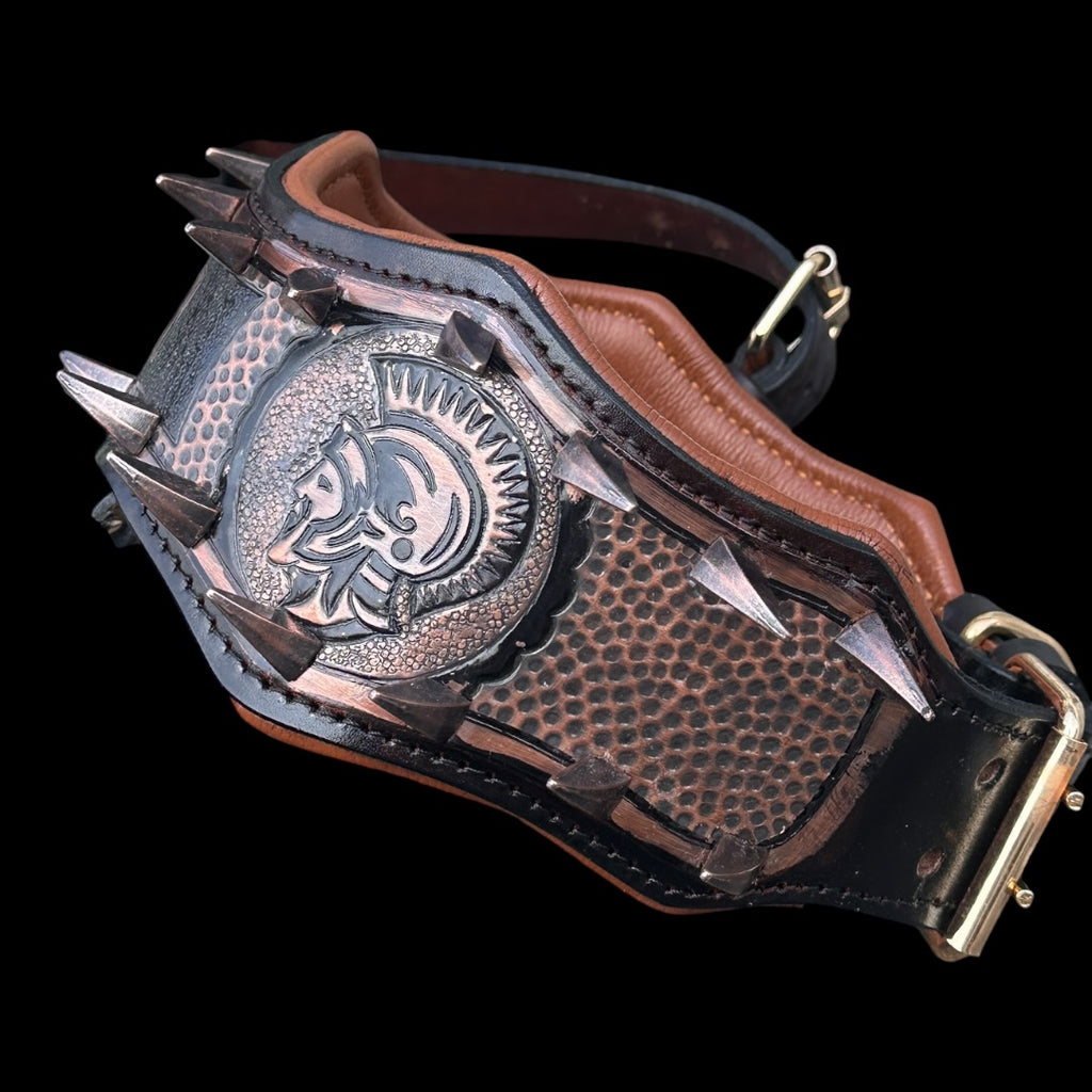 Handmade Copper Dog Collar & Harness Set