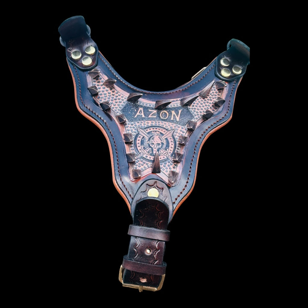 Handmade Copper Dog Collar & Harness Set