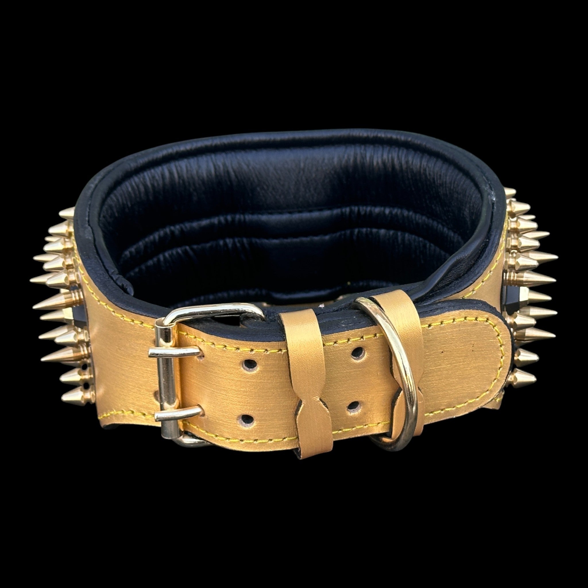 Doberman luxury gold lion dog collar