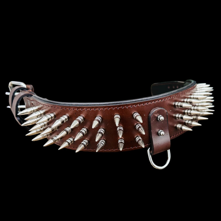 Handmade Spiked Dog Collar, Harness & Leash Set – Buffalo Leather for Large Breeds - A&C Dog Collars