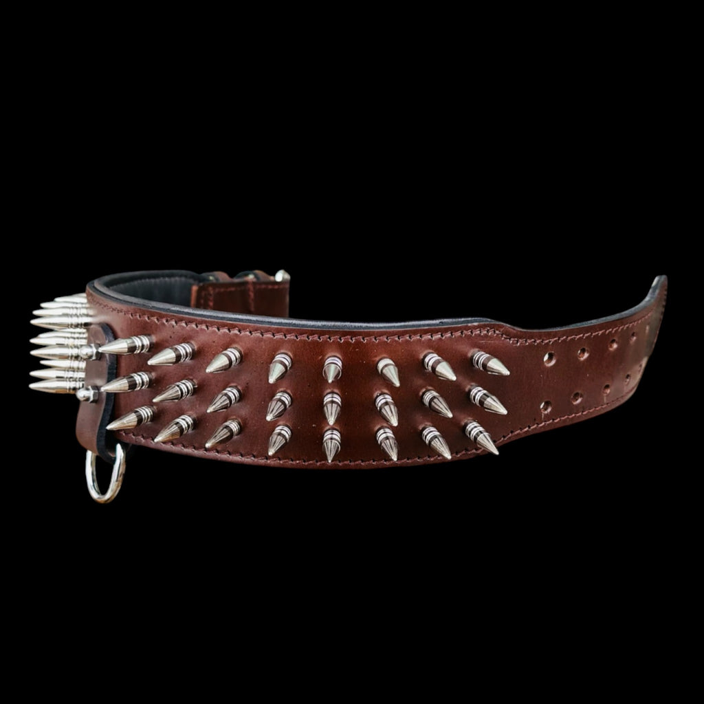 Handmade Spiked Dog Collar, Harness & Leash Set – Buffalo Leather for Large Breeds