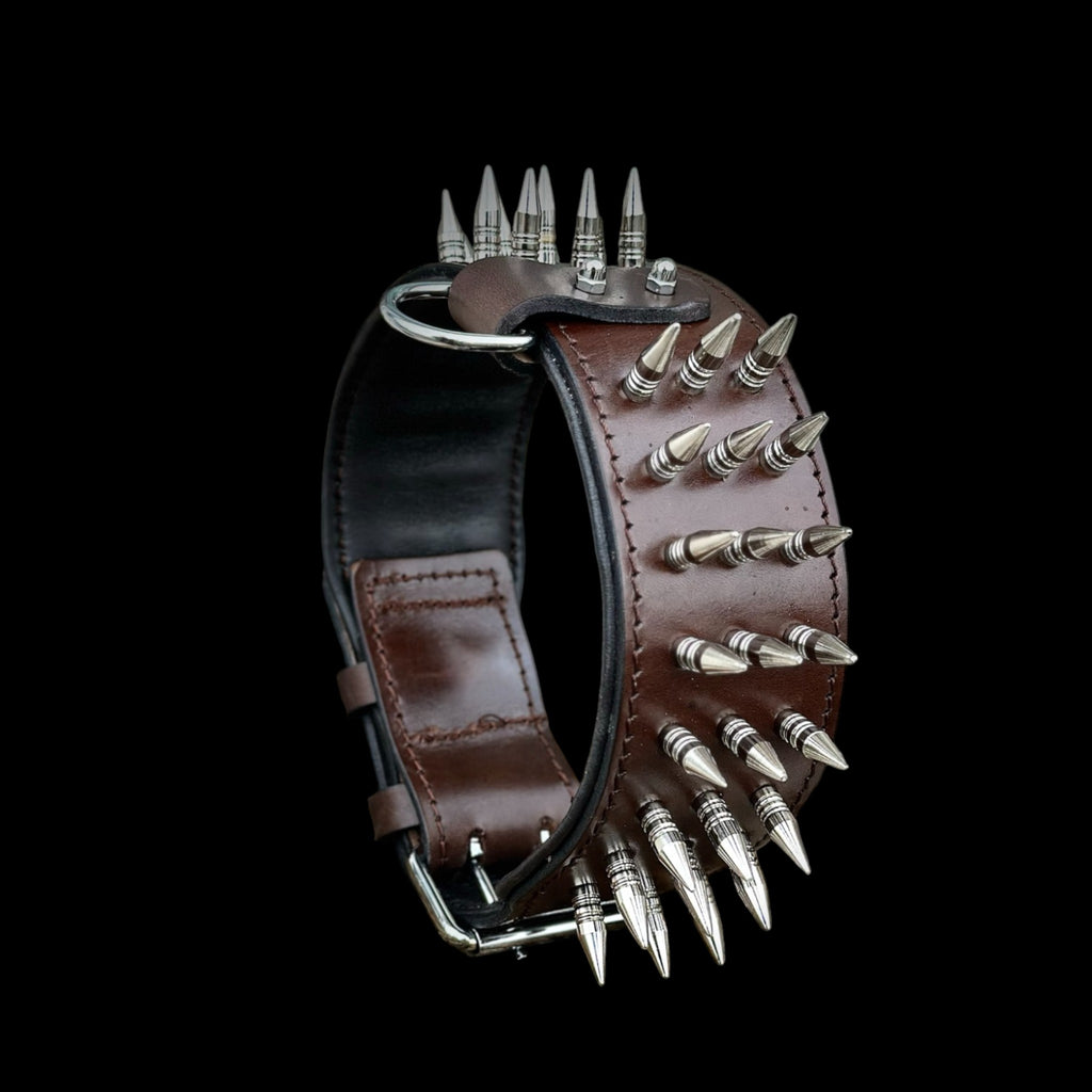 Handmade Spiked Dog Collar, Harness & Leash Set – Buffalo Leather for Large Breeds