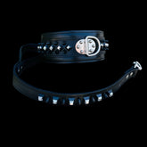 A&C Premium Black Leather Wide Collar — Stud & Crystal Detail | Fits American Bully, Cane Corso, Rottweiler, Kangal, Doberman, Belgian Malinois, K9, German Shepherd - A&C Dog Collars
