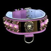 Handmade pink dog collar for Cane Corso and Doberman breeds