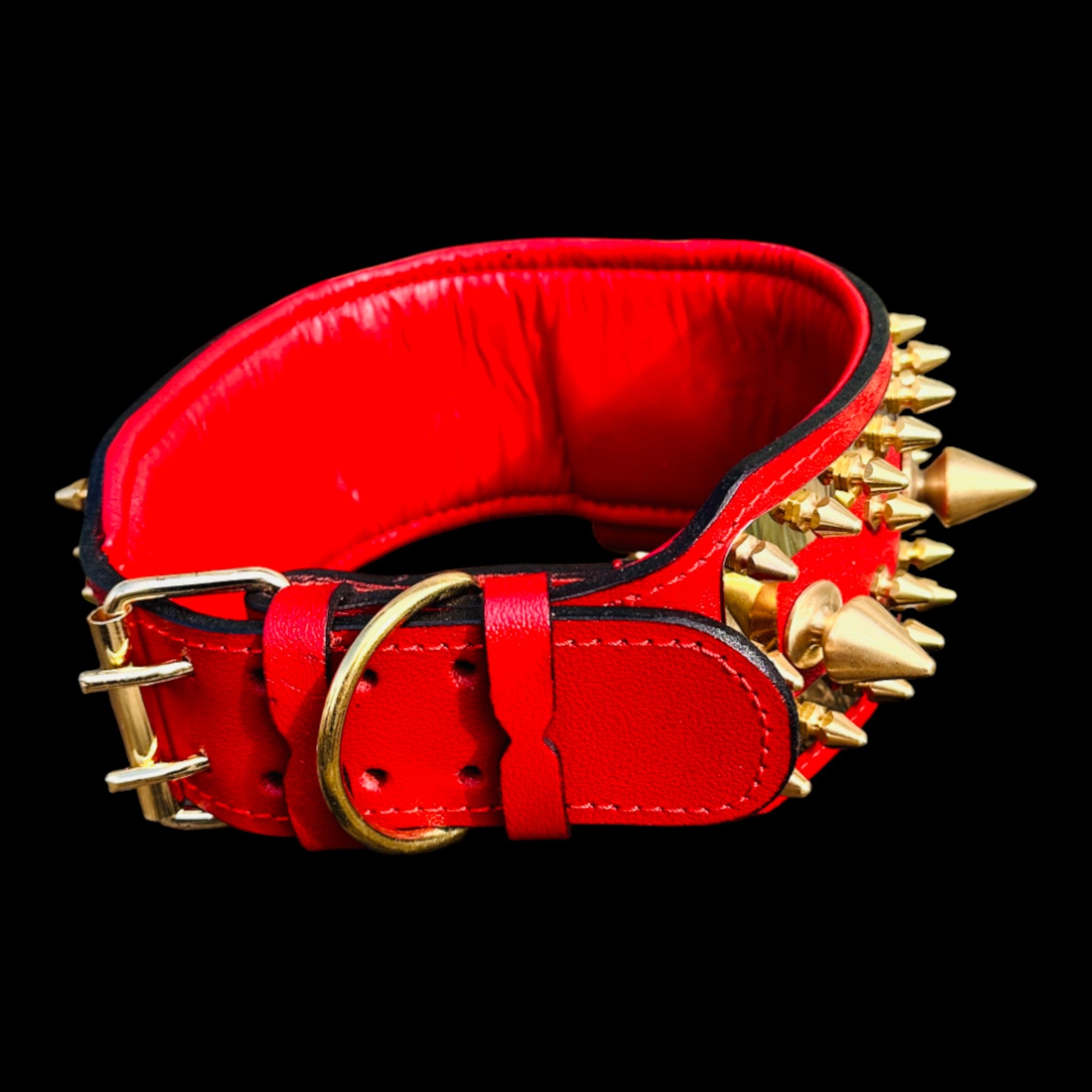 WarBringer™ Gold Edition – 3.15 inch Punisher Logo Buffalo Leather Dog Collar