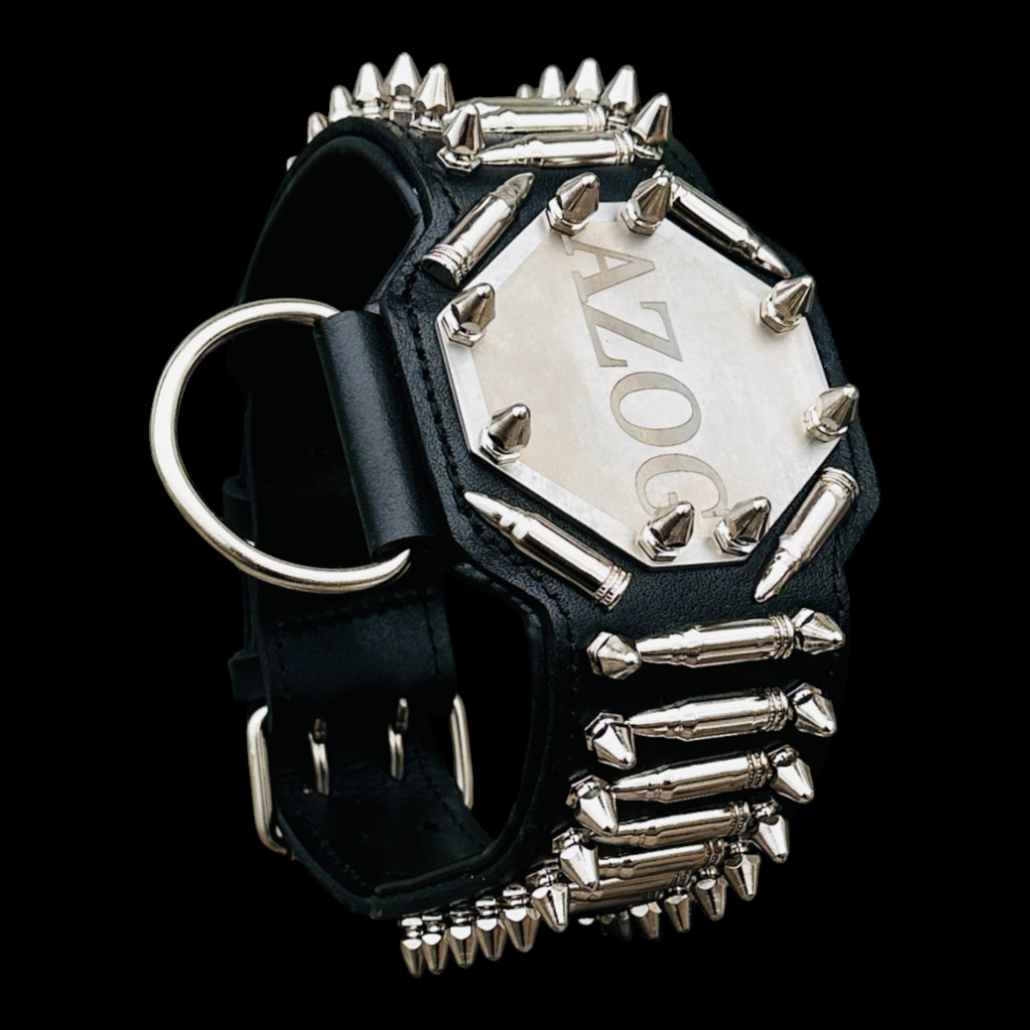 Azog Bullet Collar – Black Steel Power – A&C Dog Collars