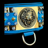 Luxury lion emblem collar with gold studs
