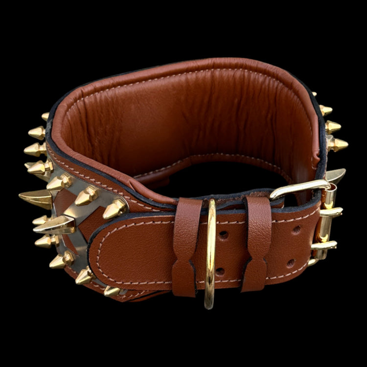 Bronze Armor Lion Collar - A&C Dog Collars