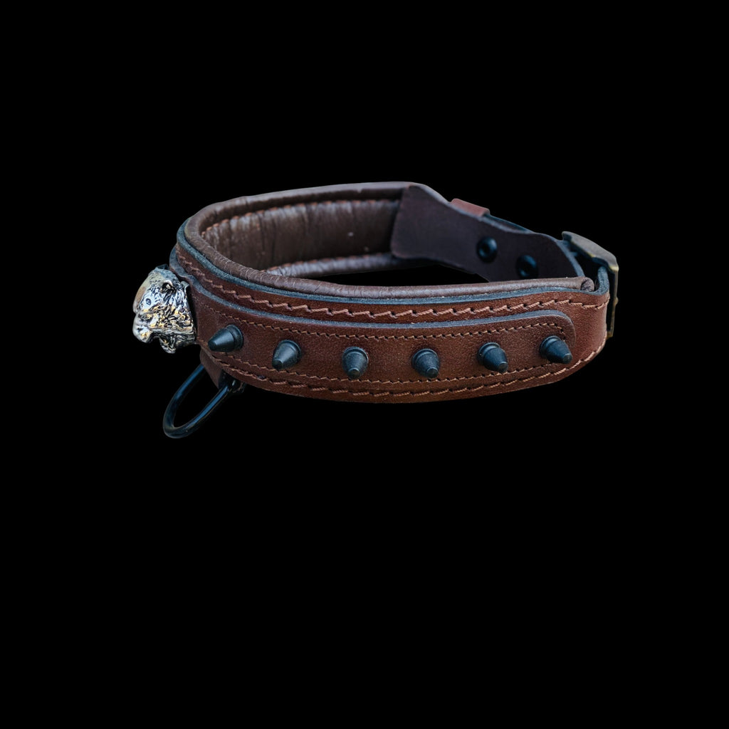 Handmade Wide Brown Dog Collar