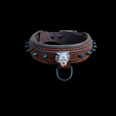 Handmade Wide Brown Dog Collar - A&C Dog Collars