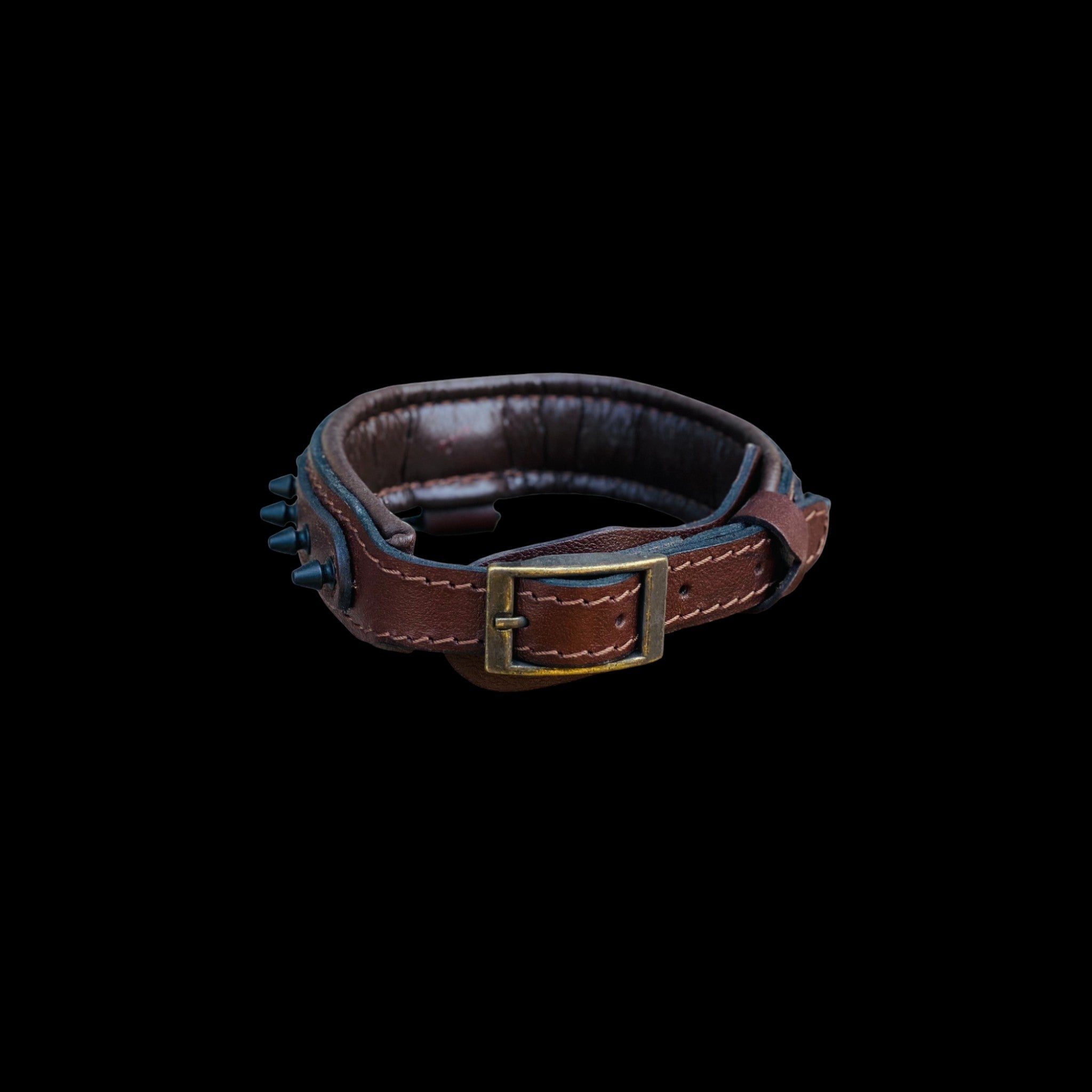 Handmade Wide Brown Dog Collar