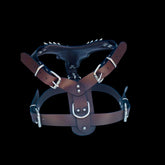 Luxury brown spiked dog harness for Cane Corso