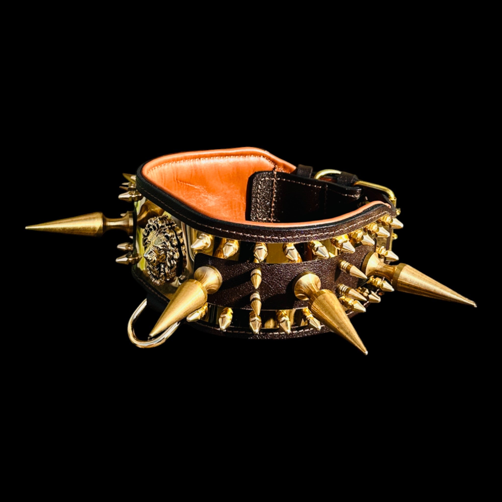 3.93-inch wide strong breed lion dog collar