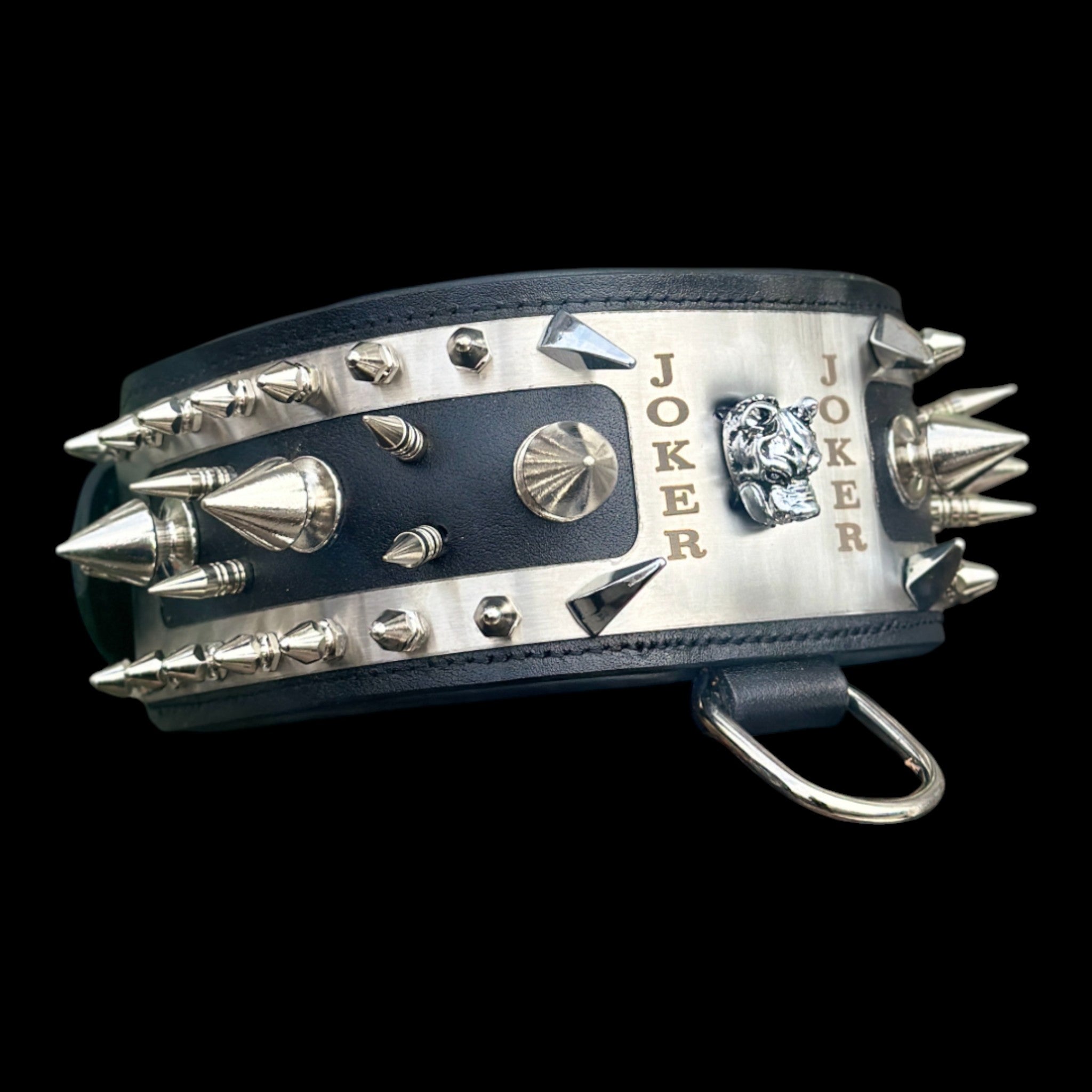 3.15 inch wide luxury chrome dog collar