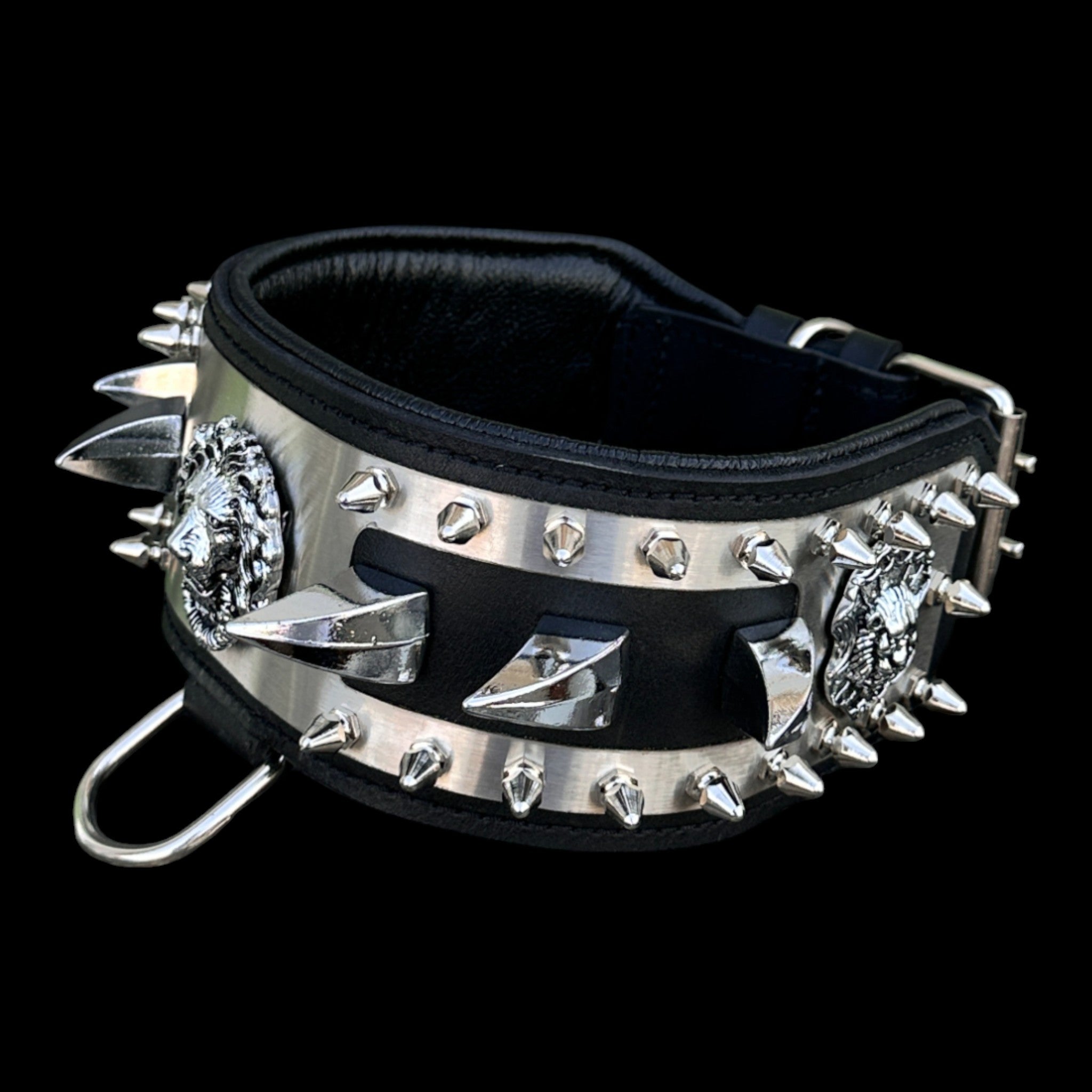 3.15 inch wide heavy-duty leather collar for strong breeds