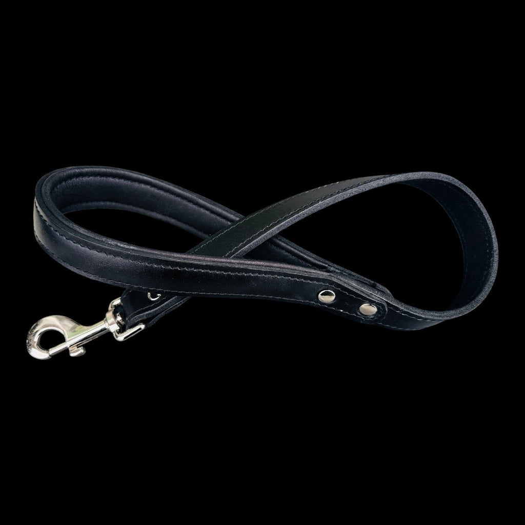 Black Leather Dog Collar, Harness & Leash Set – Handmade Spiked Large Breed Set