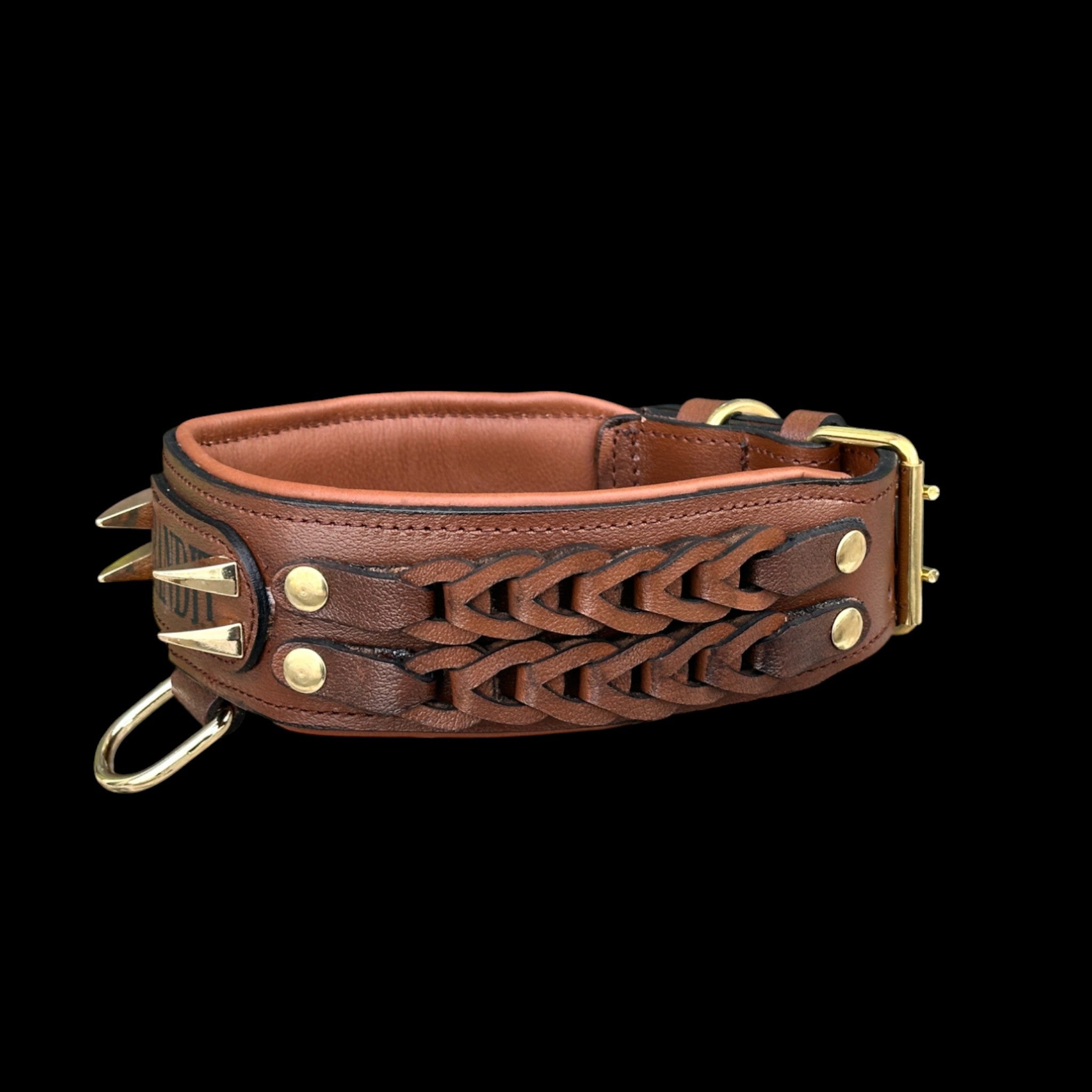 Handcrafted Leather Dog Collar & Leash Set – Personalized Name, Hand Braided Buffalo Leather for Cane Corso, Rottweiler, Doberman, Kangal, American Bully