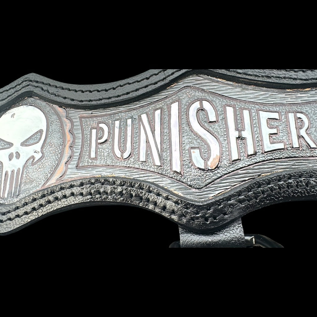 Handmade Skull Leather Dog Collar & Harness Set – Black Custom Dog Set
