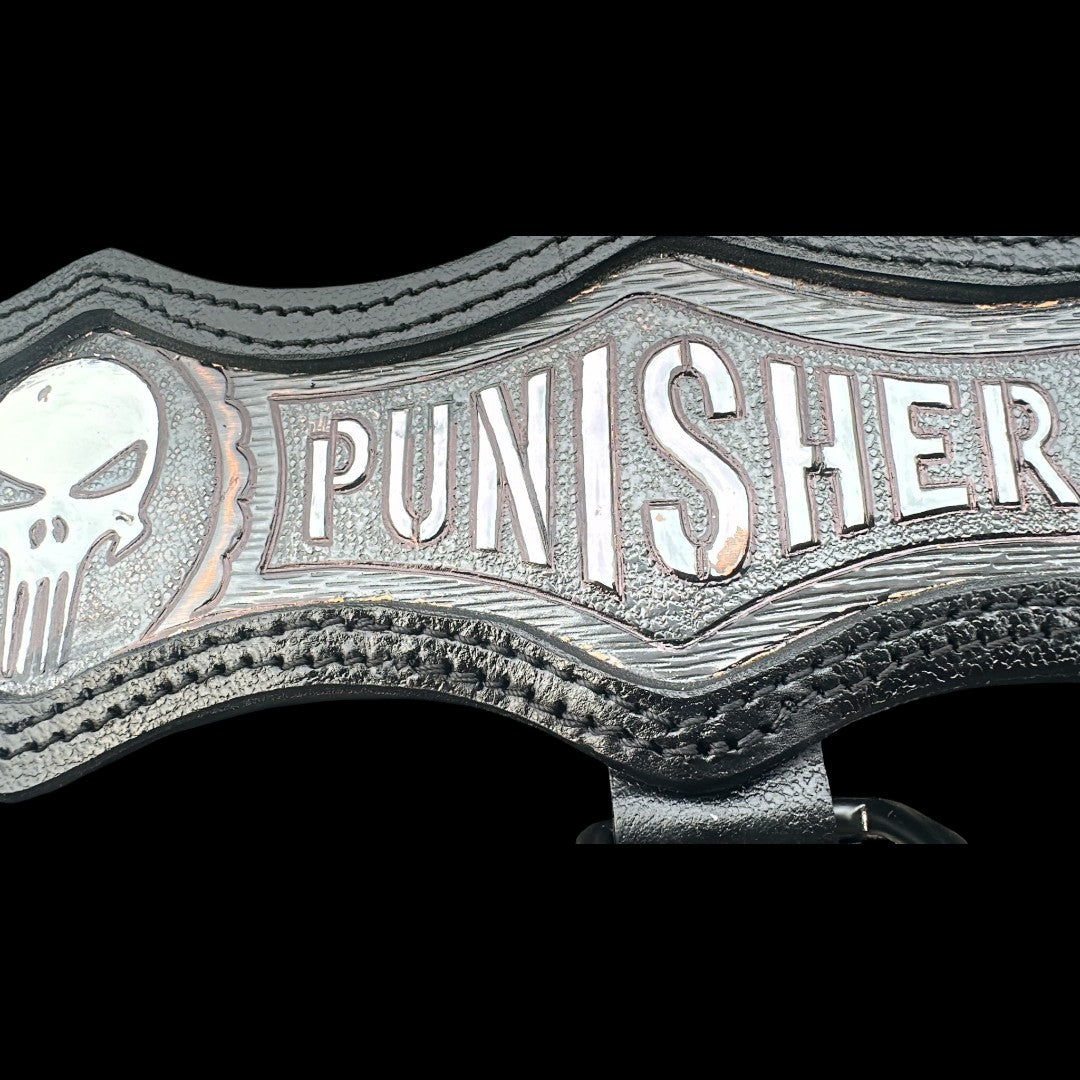 Handmade Skull Leather Dog Collar & Harness Set – Black Custom Dog Set