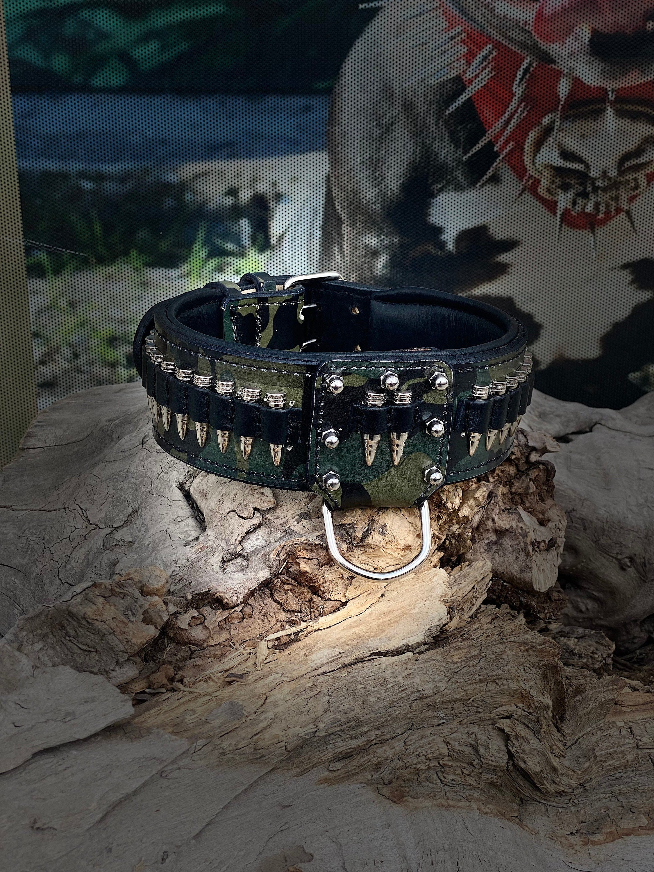 Bullet Collars | Pitbull Collars | Handmade Dog Collars | Custom Dog Collar | Dog Gift | Engraved Dog Collar | Custom Dog Collar with Name