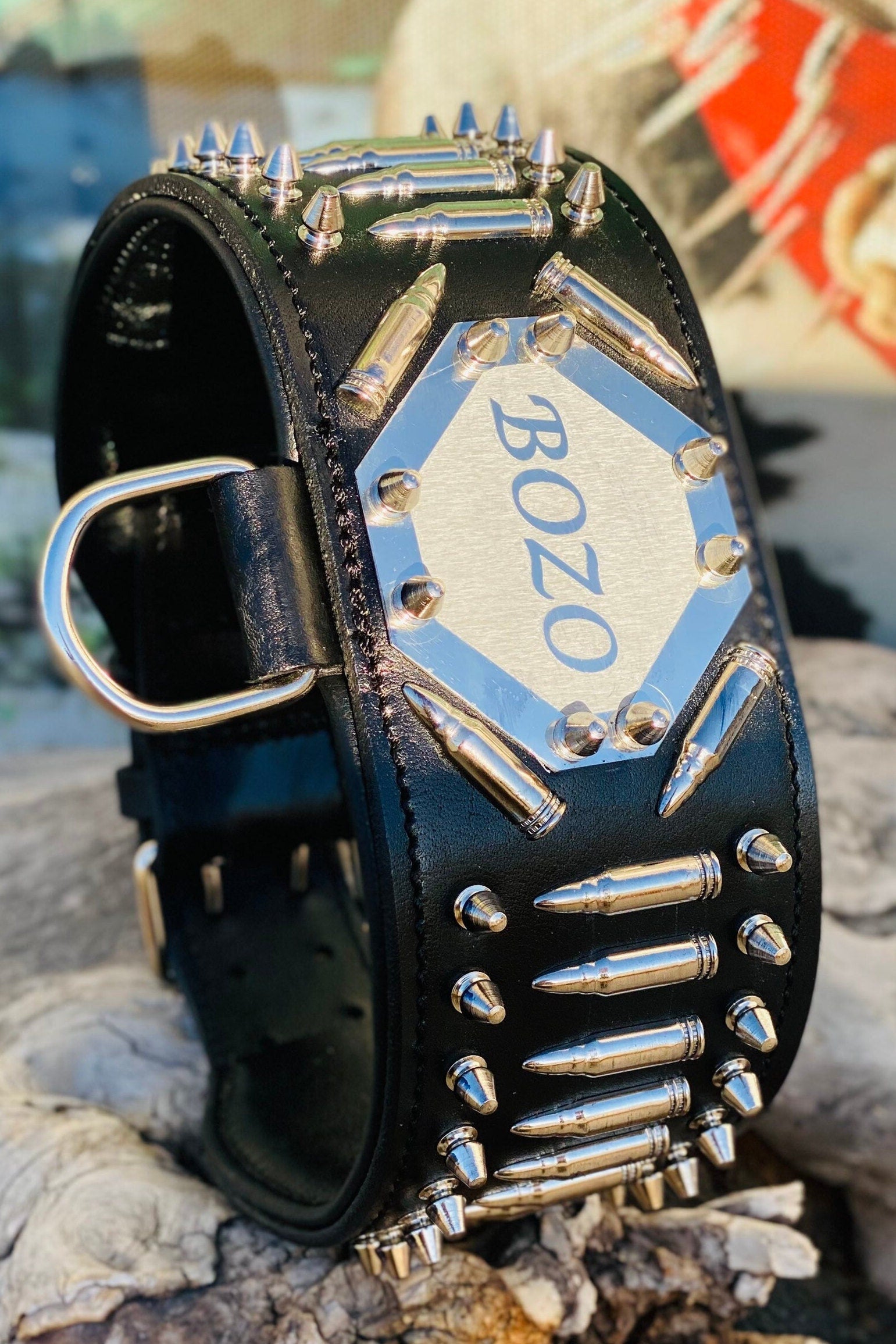 Bullet Dog Collars | Handmade Dog Collars | Custom Dog Collar | Personalized Collars | Engraved Dog Collar | Custom Dog Collar with Name