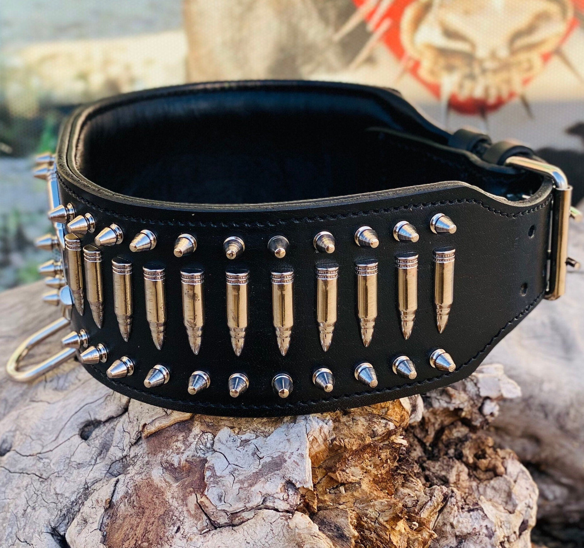 Bullet Dog Collars | Handmade Dog Collars | Custom Dog Collar | Personalized Collars | Engraved Dog Collar | Custom Dog Collar with Name