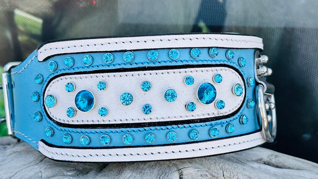 Crystal Dog Collar: Personalized Leather Collar with Name Plate