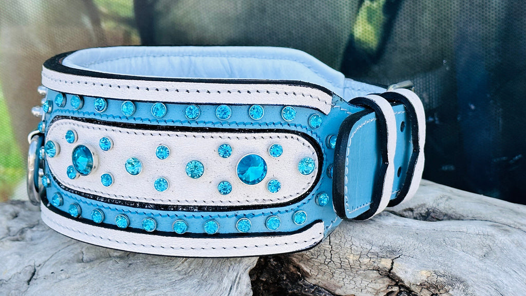 Crystal Dog Collar: Personalized Leather Collar with Name Plate