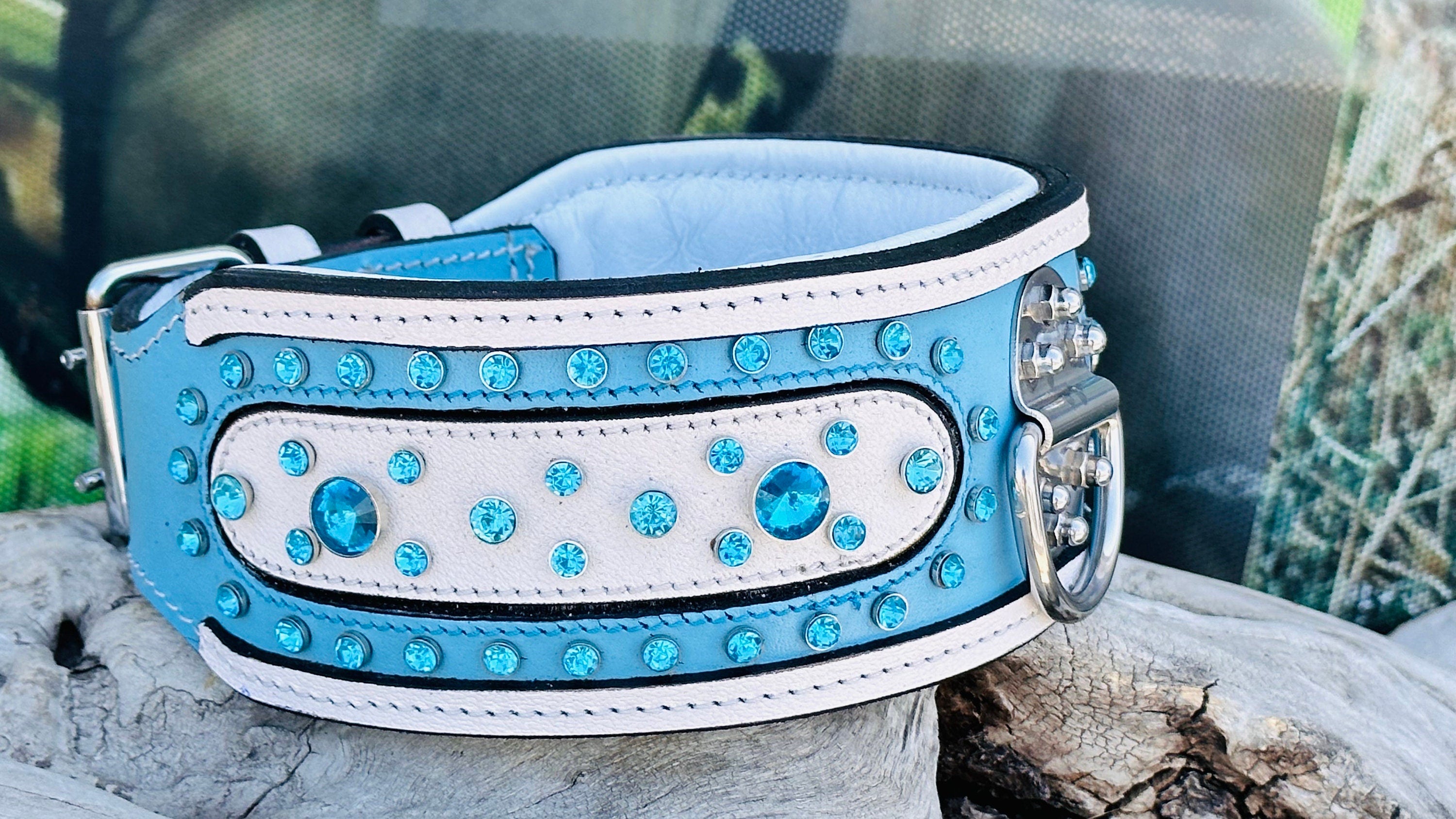 Crystal Dog Collar: Personalized Leather Collar with Name Plate