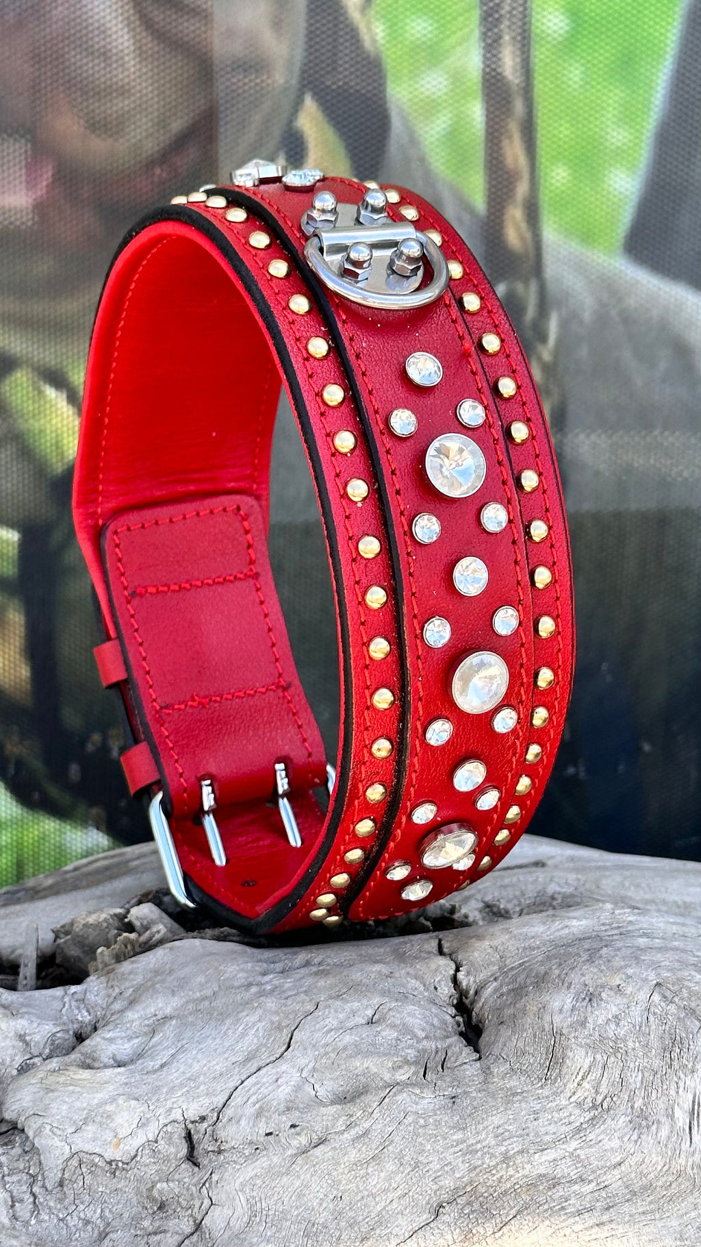 Crystal Dog Collar: Handmade Leather, Engraved, Personalized Pet Collar