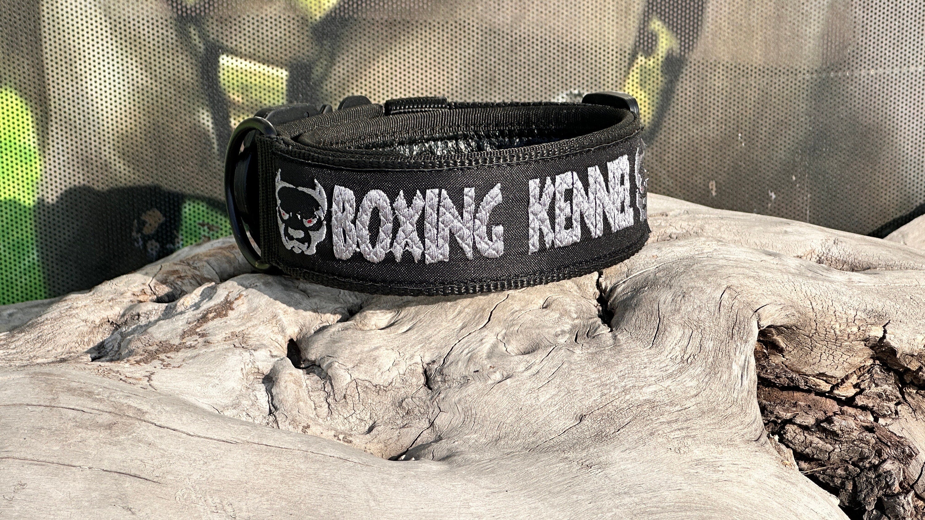 Embroidered Tactical Dog Collar: Personalized Nylon Collar with Steel Buckle